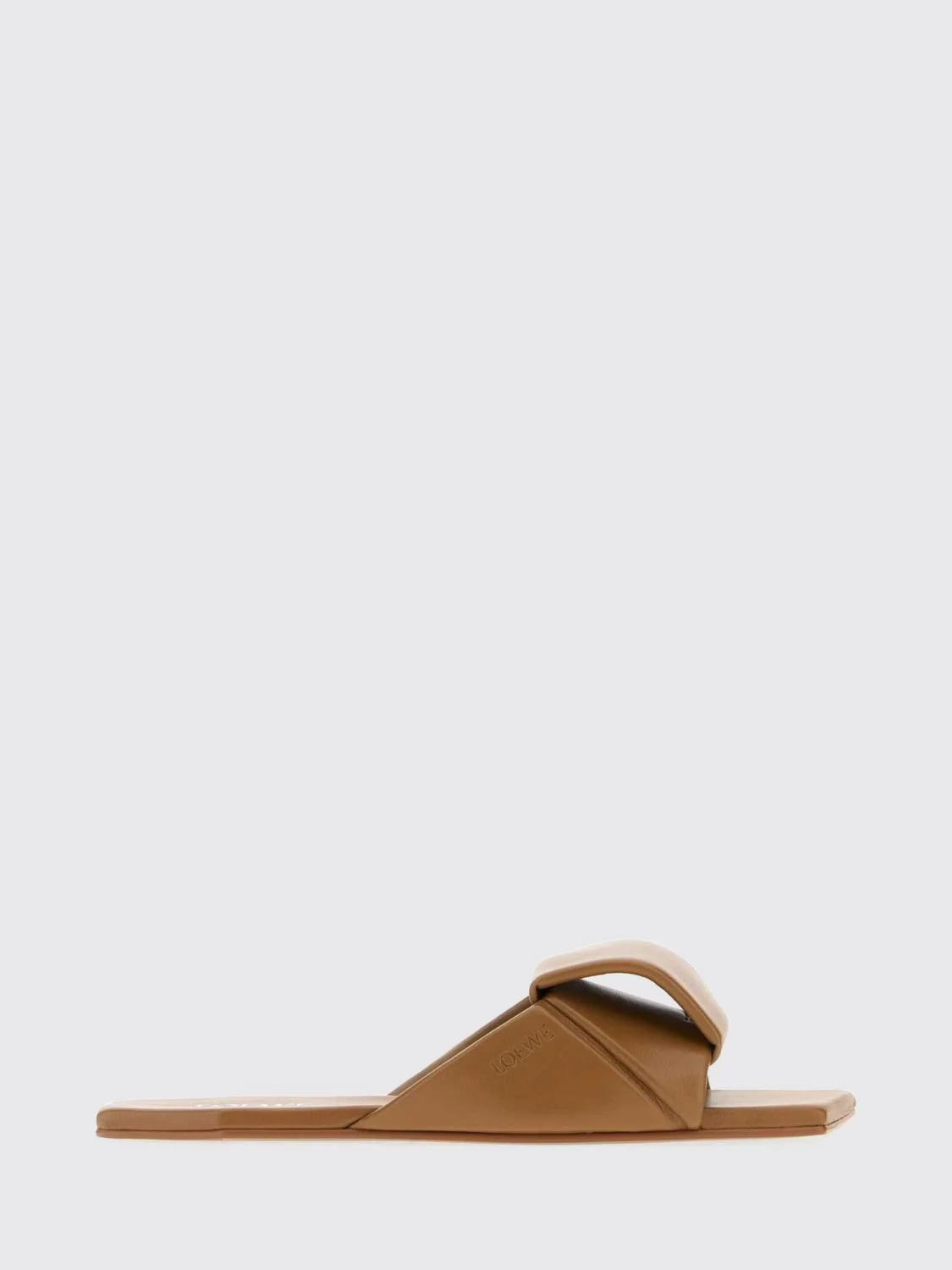 LOEWE Origami Lambskin Slides with Asymmetrical Square Toe - 1