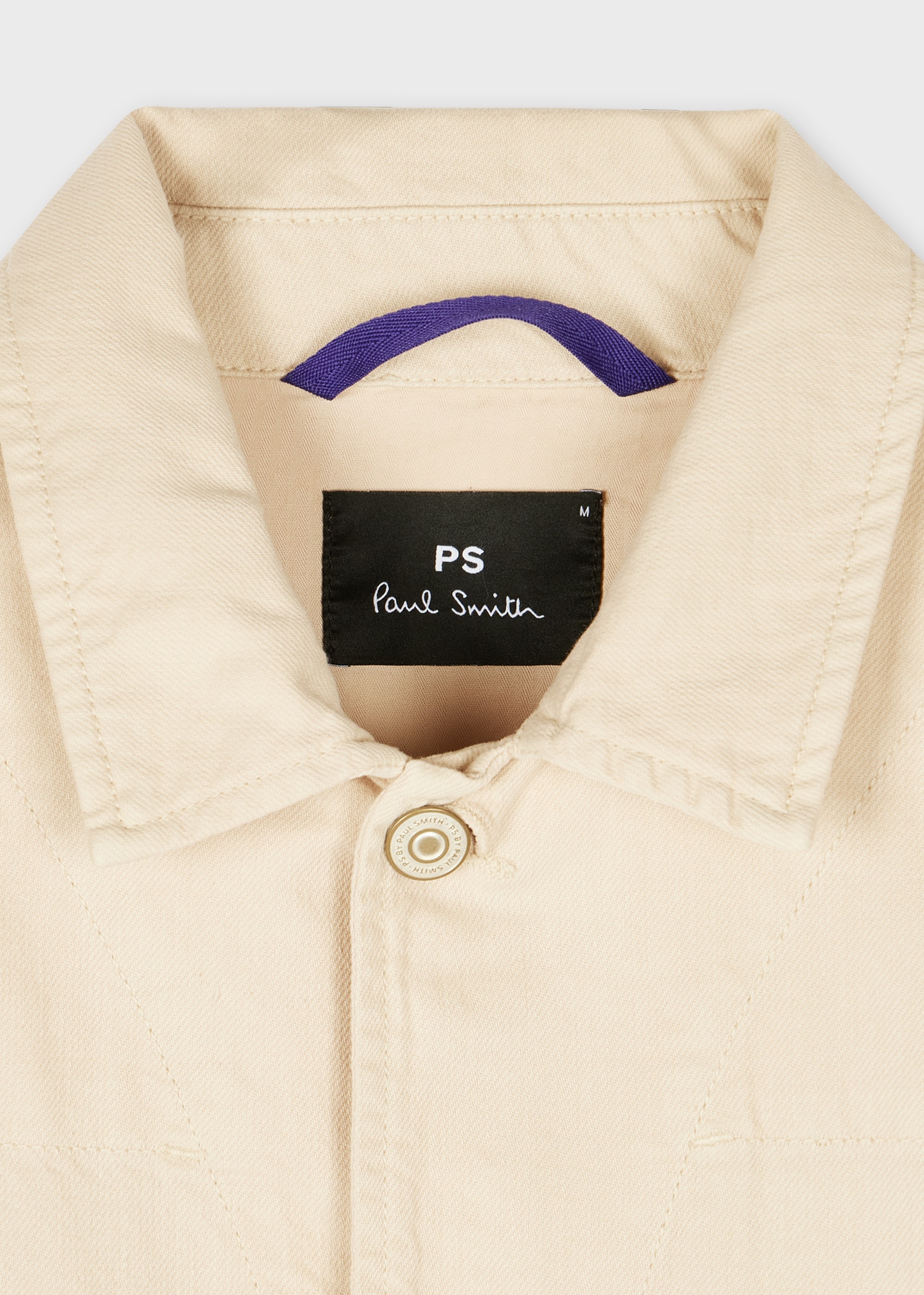 Ecru Cotton-Linen 'Broad Stripe Zebra' Work Jacket - 2