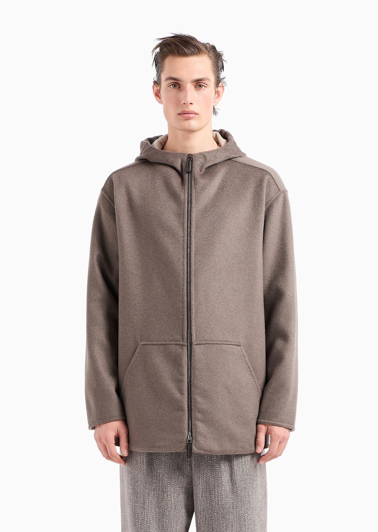 Hooded blouson in double cashmere - 2