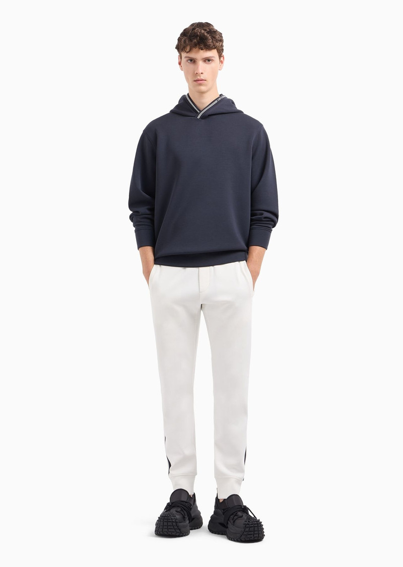 EMPORIO ARMANI Hooded sweatshirt in bonded jersey outlook