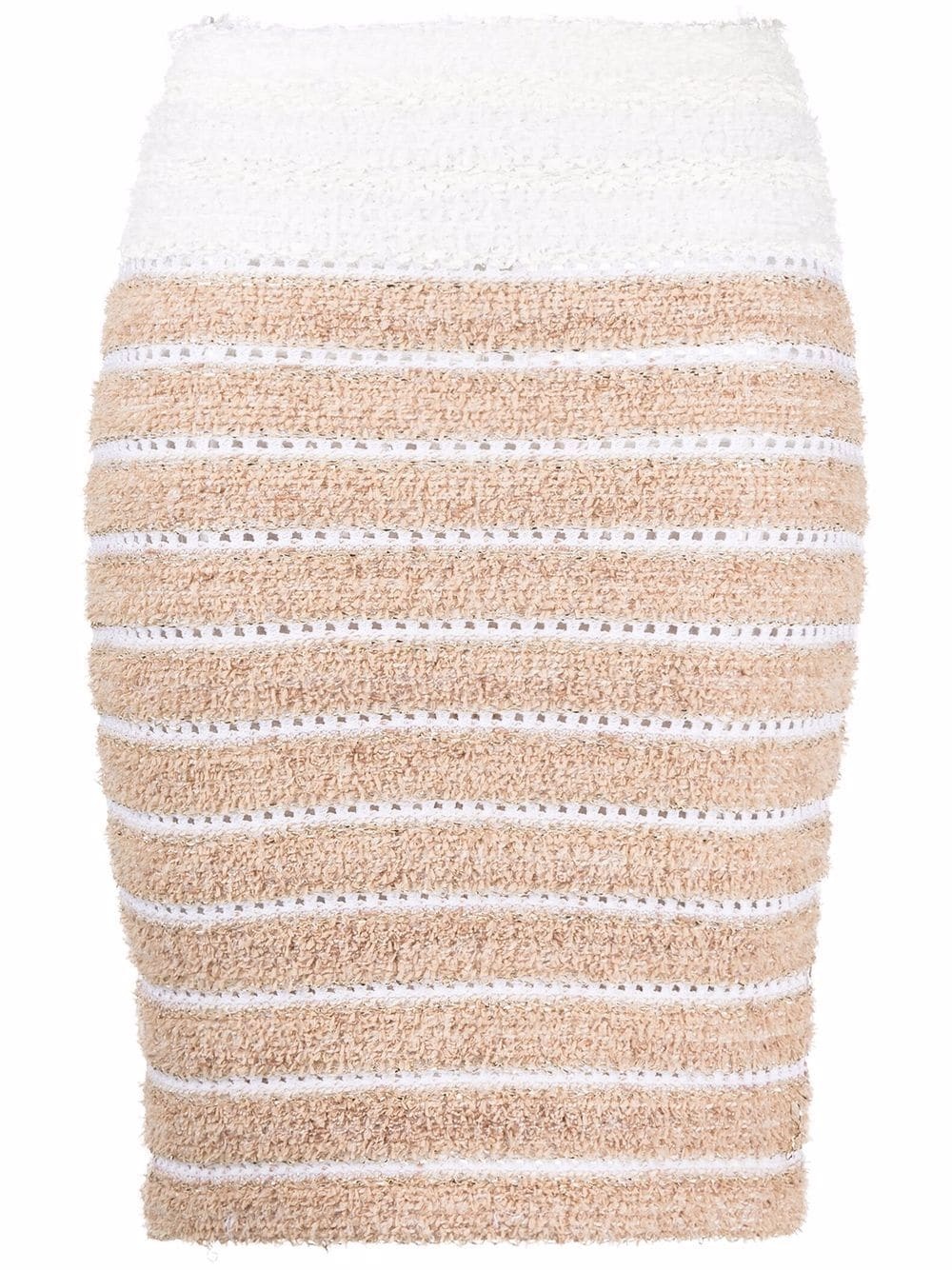 two-tone tweed midi skirt - 1