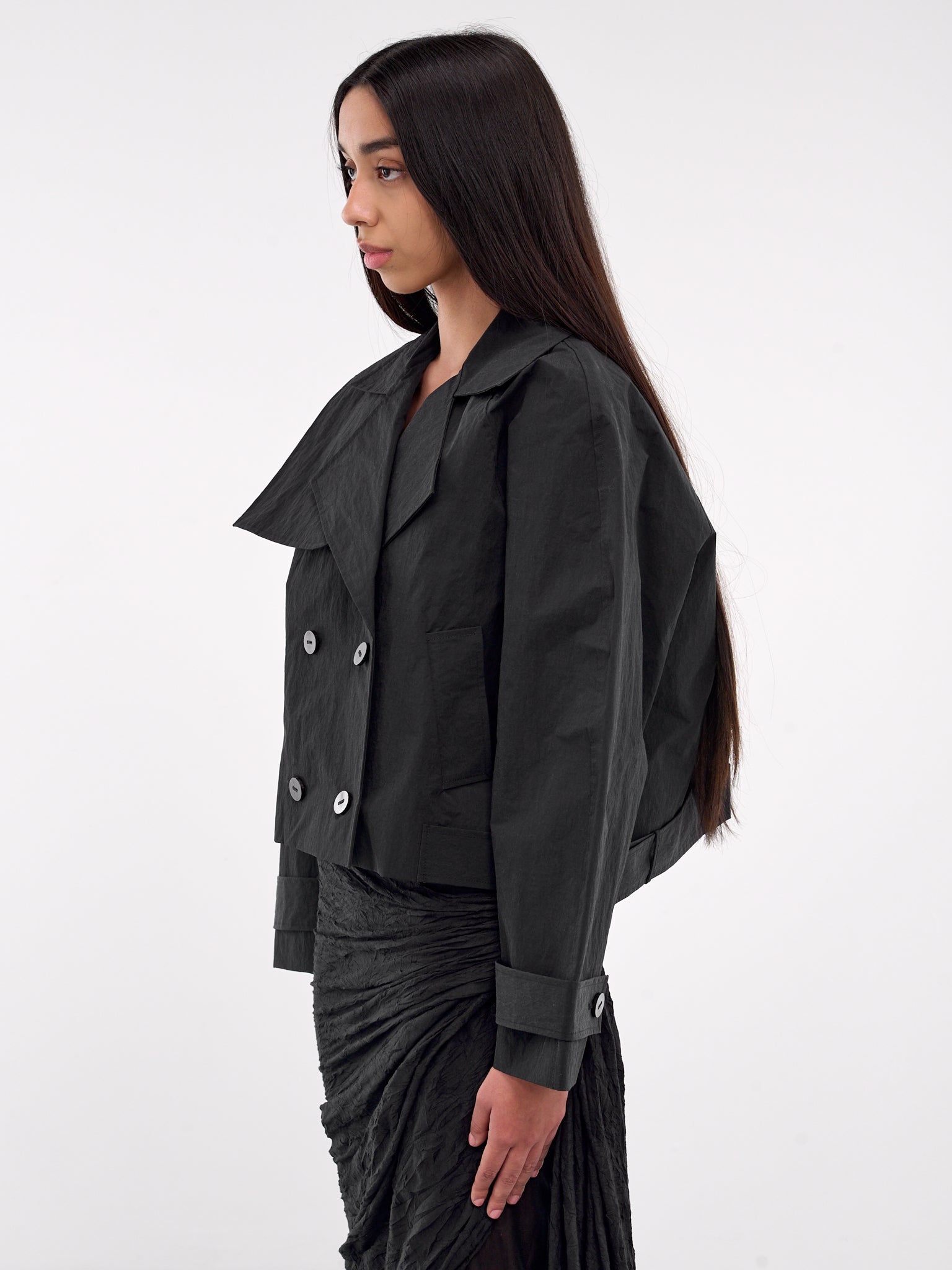 Cropped Trench Jacket - 2