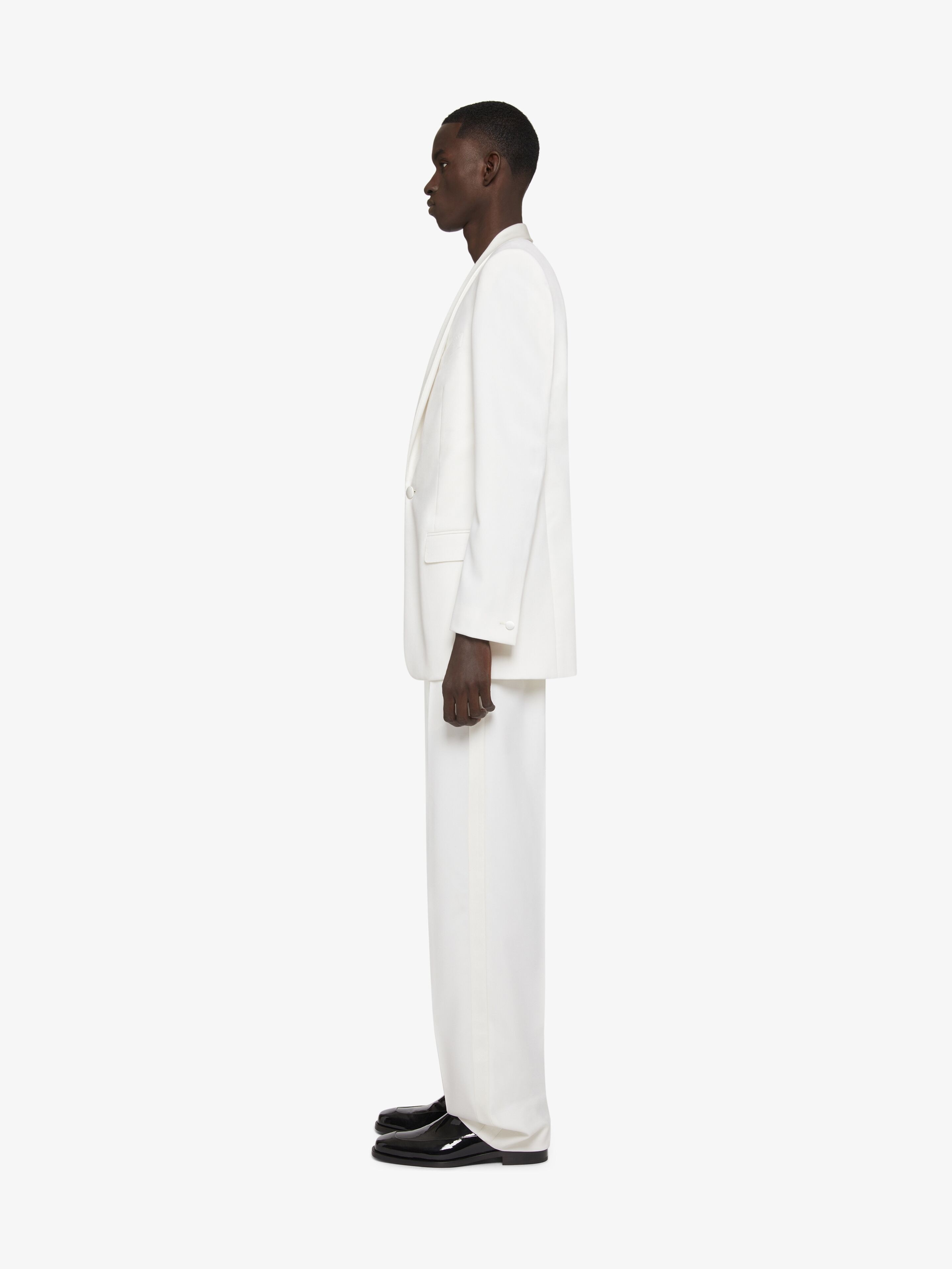 WIDE PANTS IN WOOL AND MOHAIR WITH PIPING DETAIL - 3