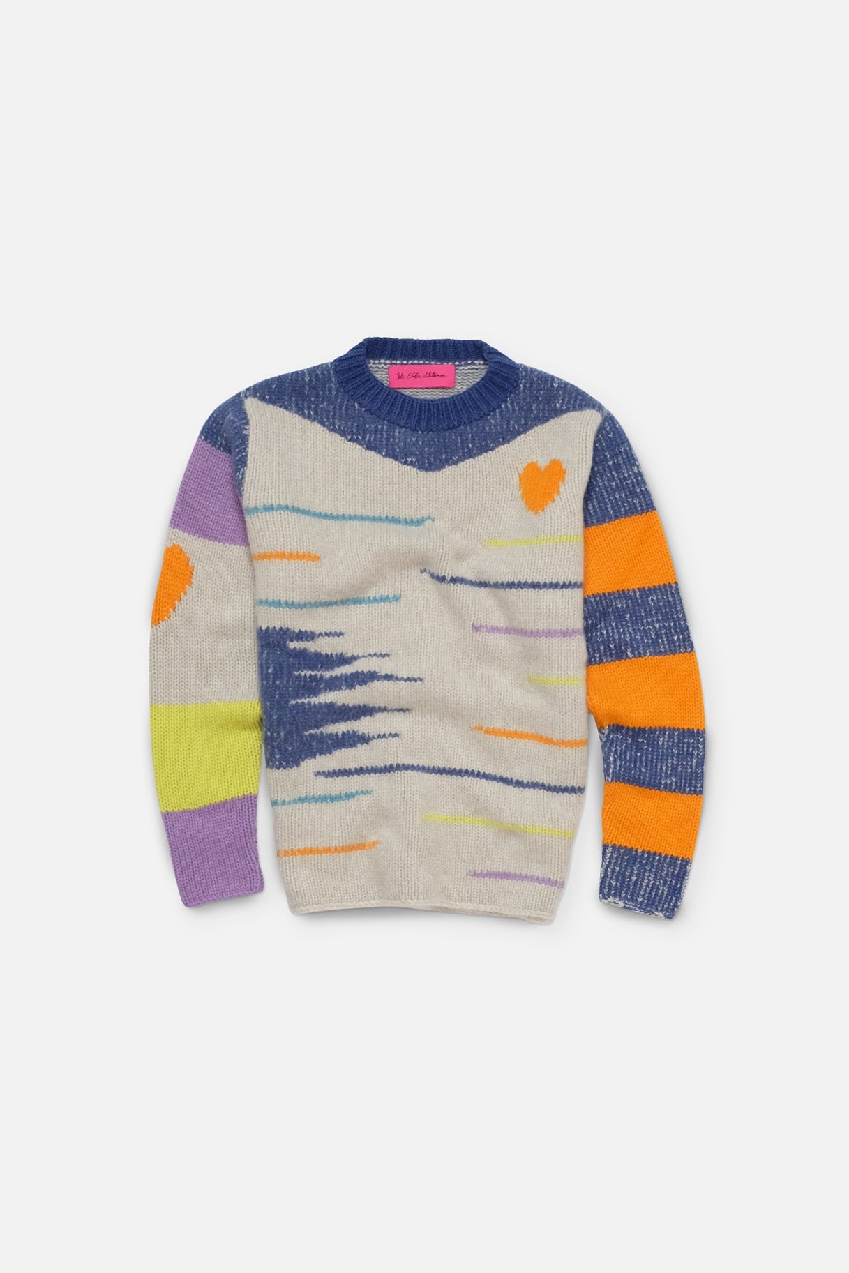 LOVE N STRIPES CASHMERE CREW - 1