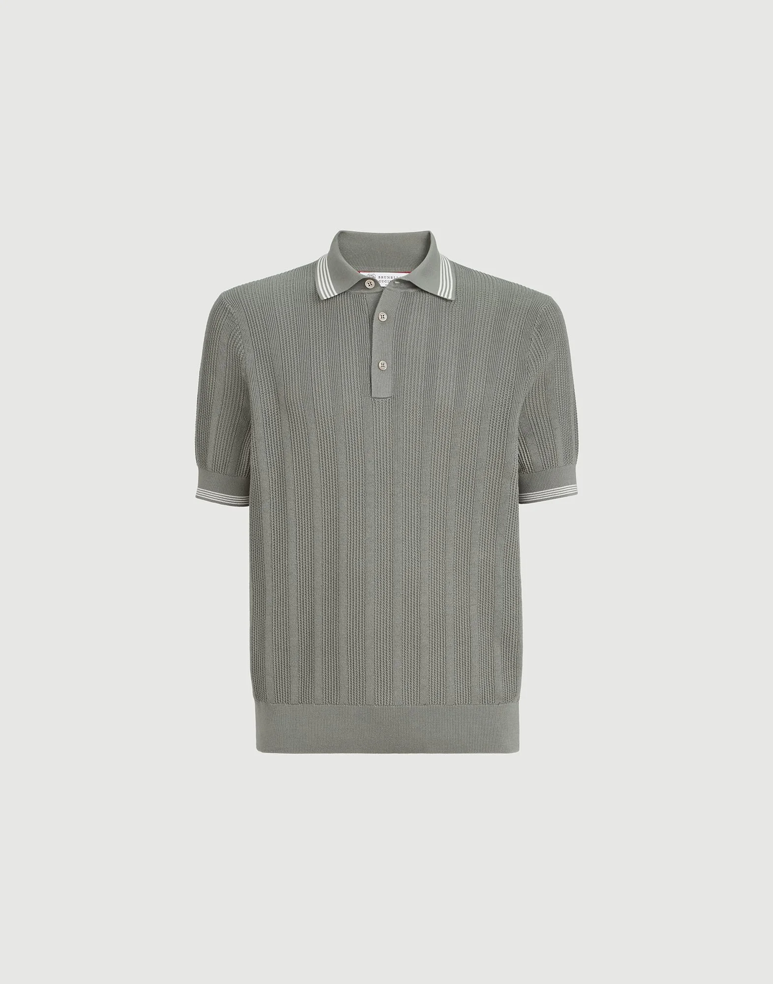 Cotton textured rib knit polo - 1
