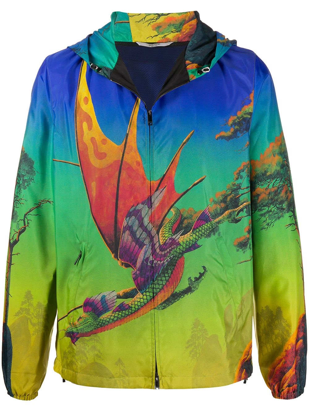 dragon print lightweight jacket - 1