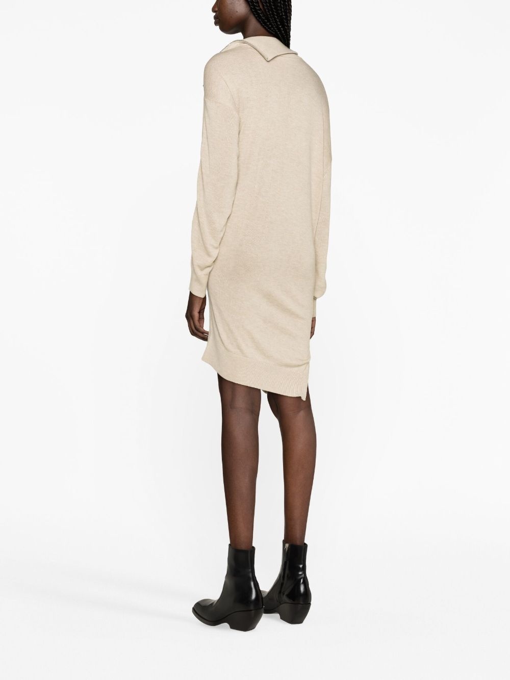 asymmetric-hem jumper dress - 4