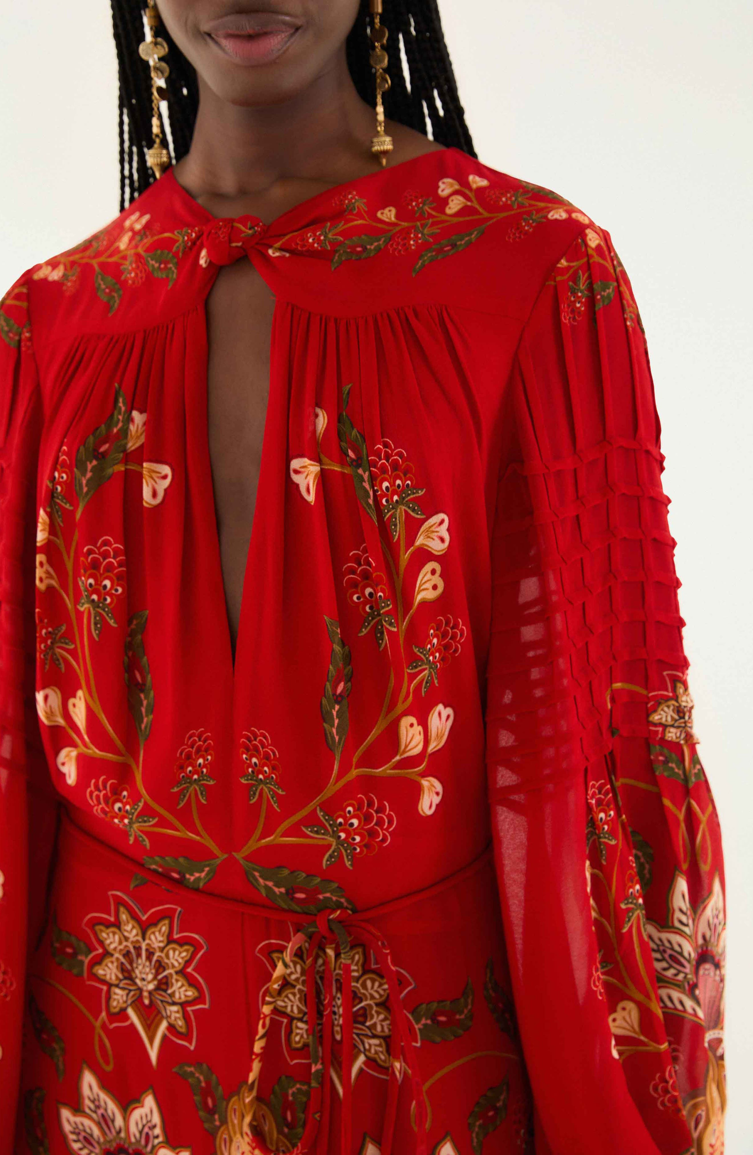 FARM Rio Berry Garden Long Sleeve Maxi Dress in Red at Nordstrom - 3