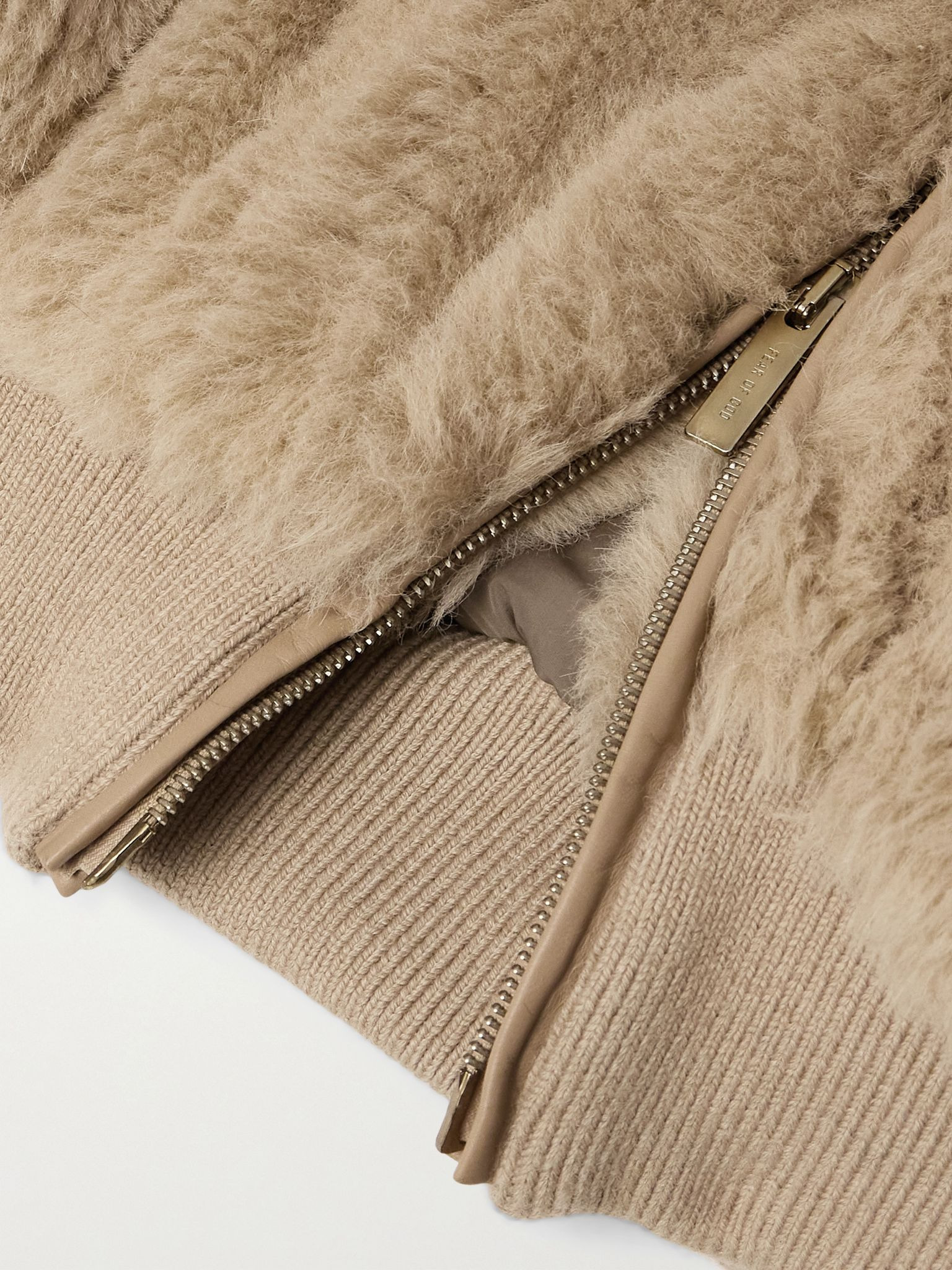 Alpaca and Cotton-Blend Hooded Bomber Jacket Camel - 5