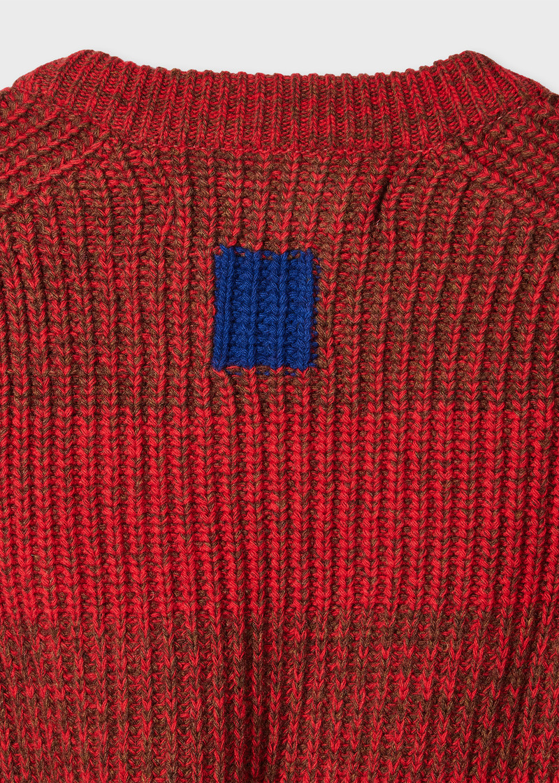 Paul Smith loves Barbour - Rosette Red Saddle Crew Neck Sweater 3