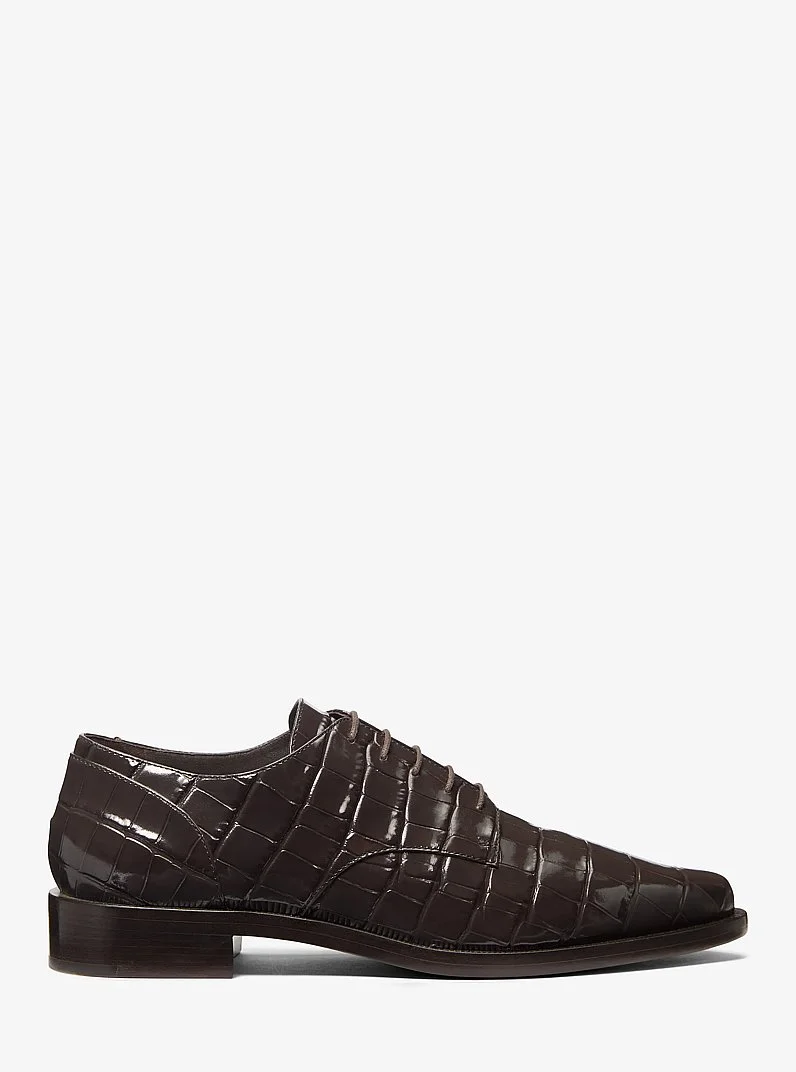 Annette Crocodile Embossed Patent Leather Oxford - 1