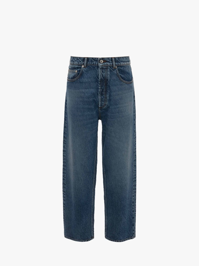 CROPPED STRAIGHT LEG DENIM JEANS - 1