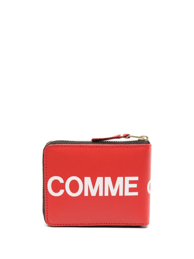 Comme Des Garçons logo-print leather wallet outlook