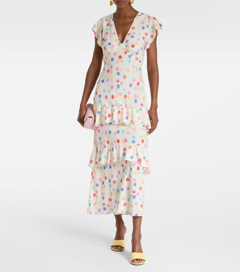 RIXO Meena polka-dot tiered maxi dress outlook