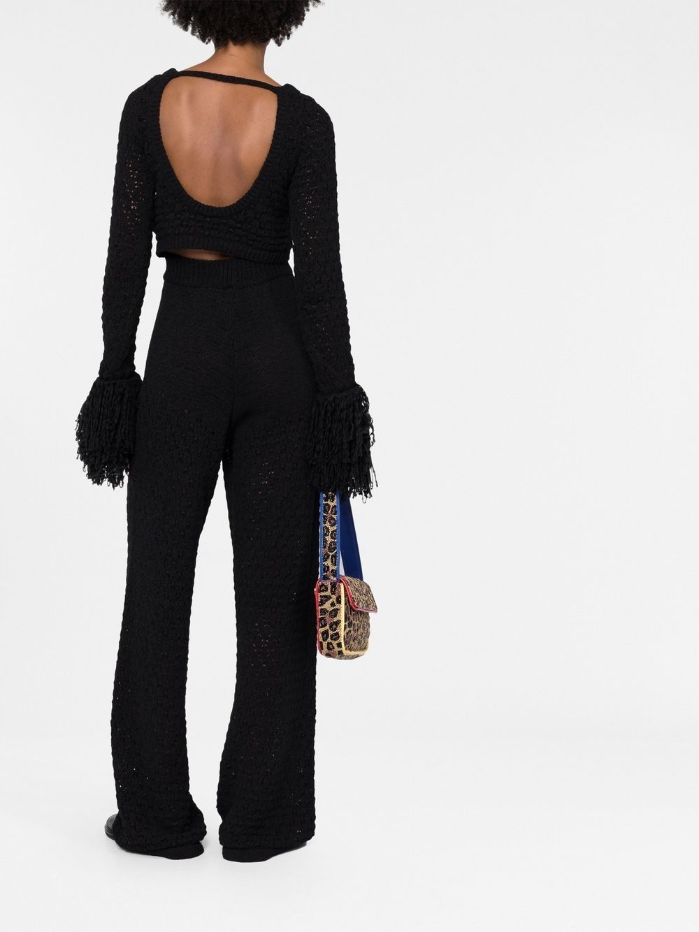 loose-knit high-waisted trousers - 4