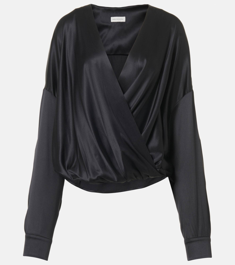 Silk-blend satin blouse - 1