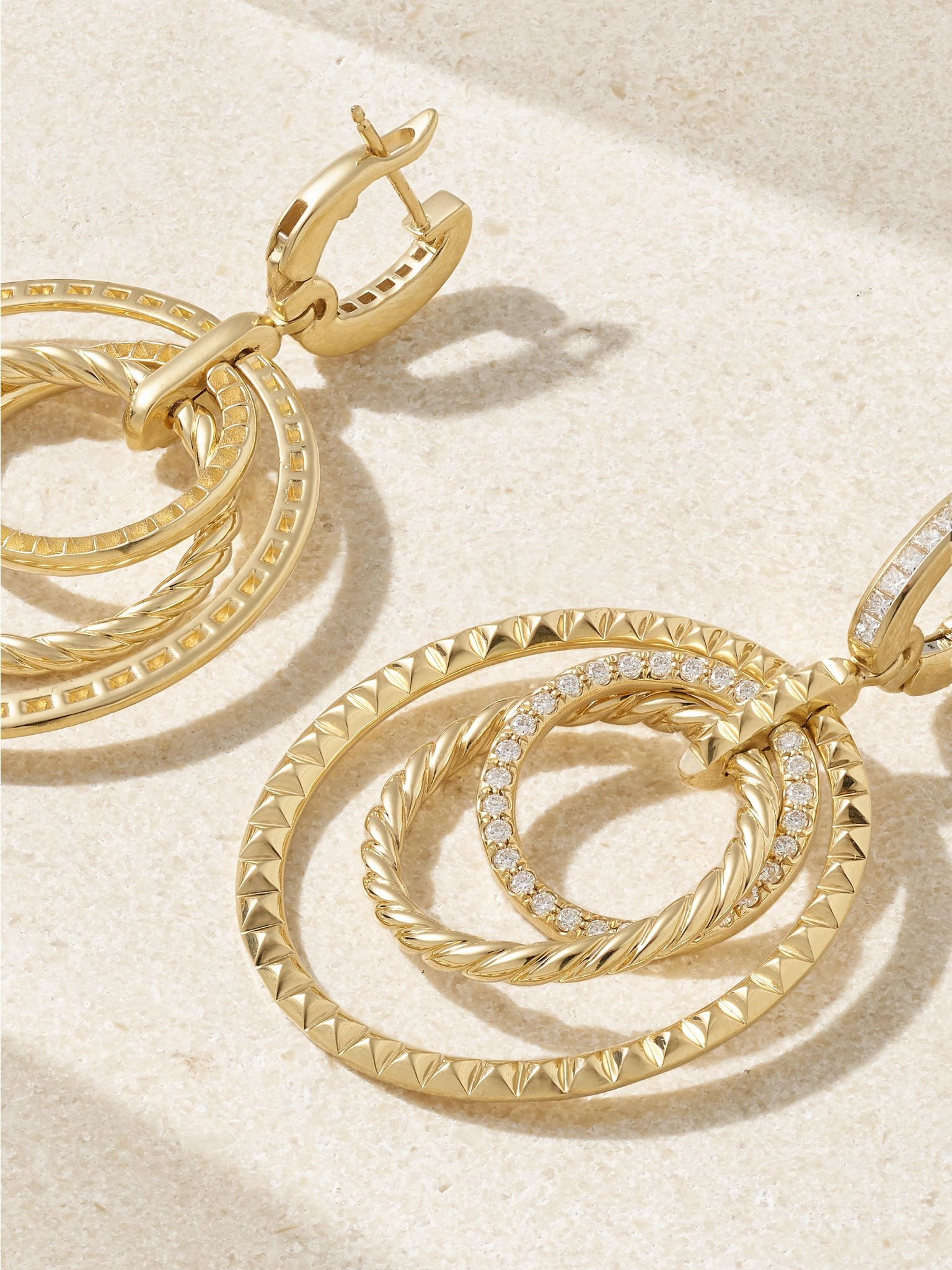 Crossover Trio 18-karat gold diamond hoop earrings Gold - 3
