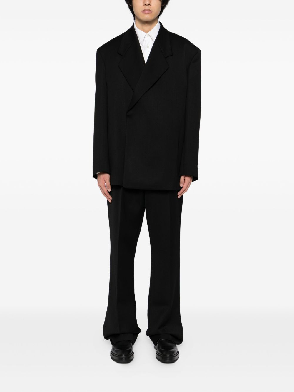 wool double-breasted blazer - 2