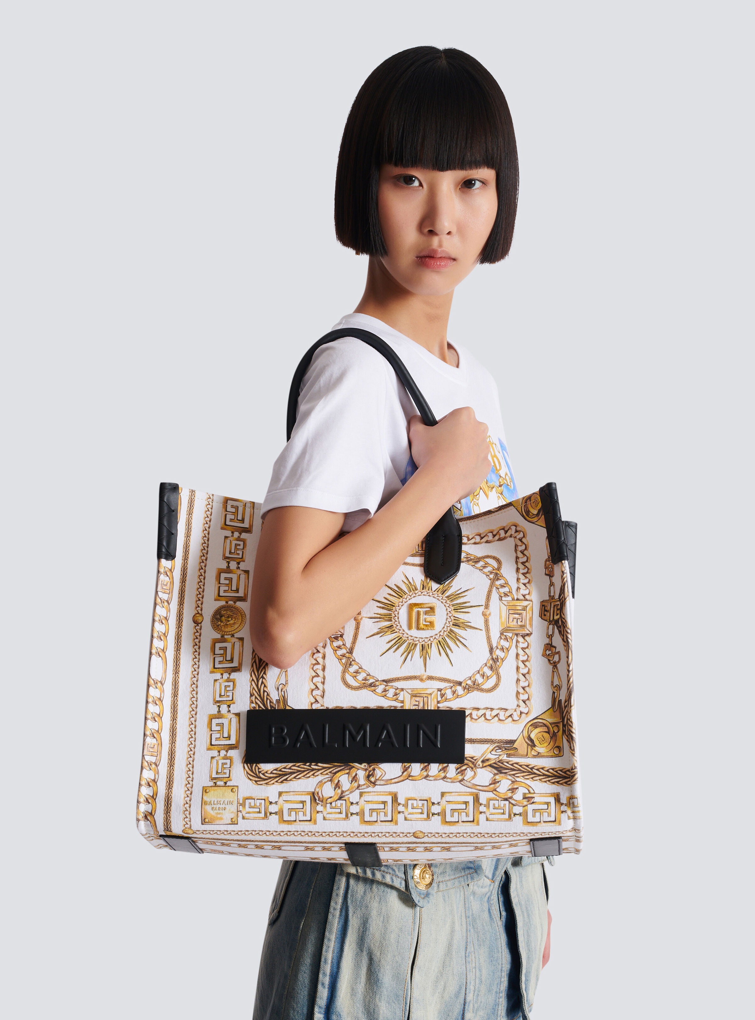 B-Army Medium tote bag in printed canvas - 8