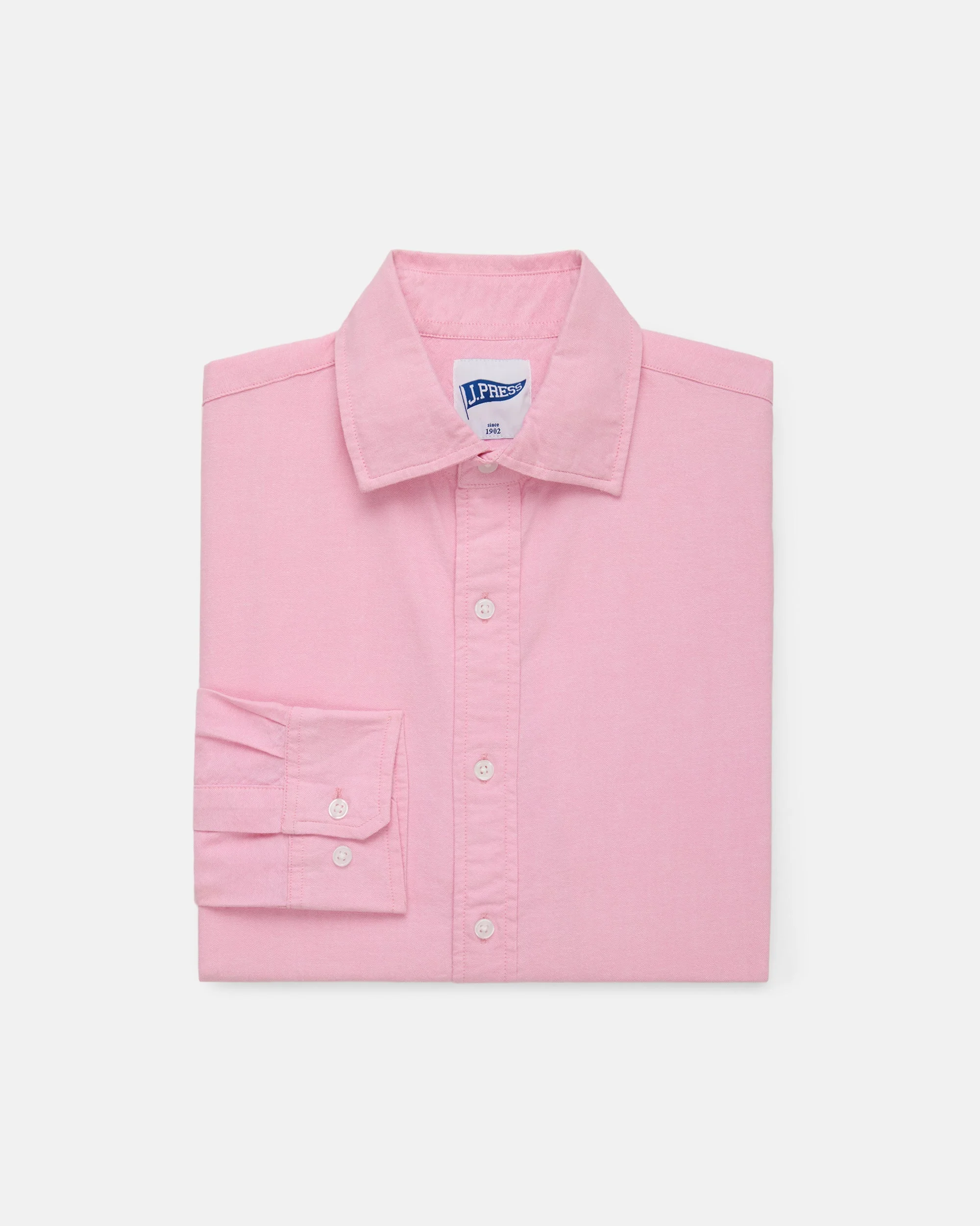 PINK ENZYME-WASHED OXFORD SPREAD COLLAR SHIRT - TRIM FIT - 1