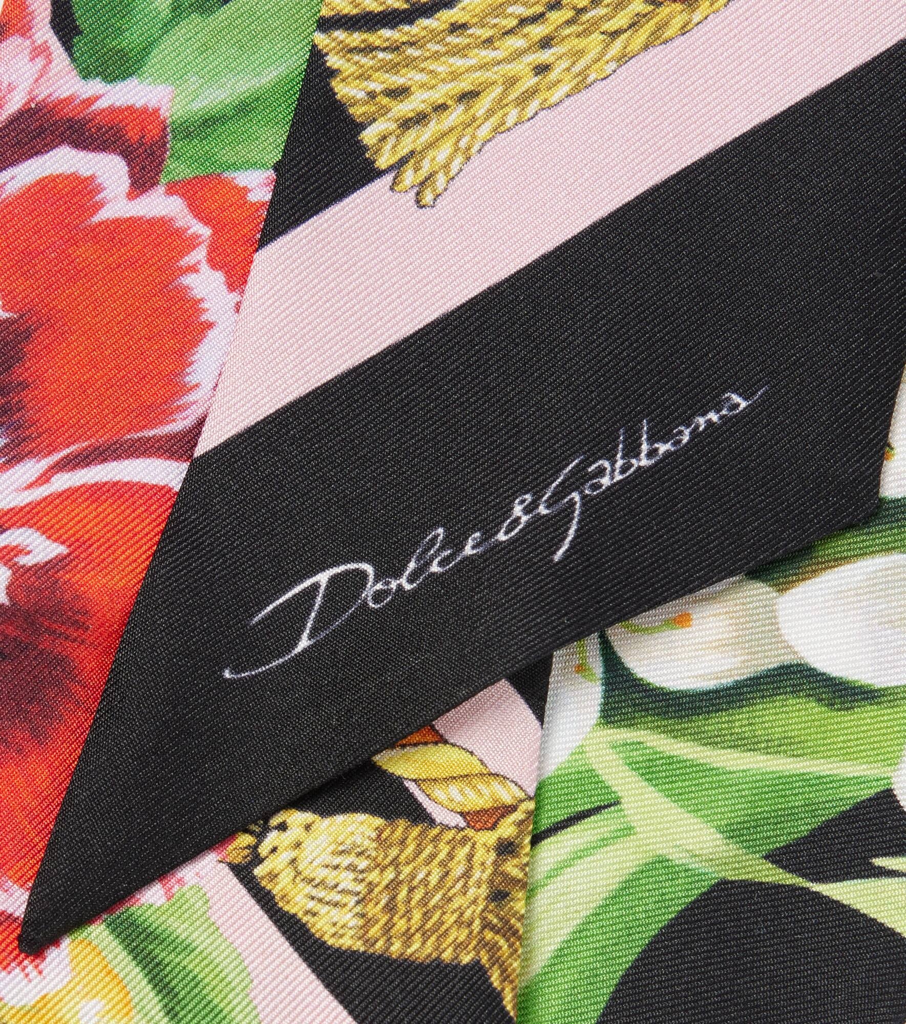 Floral silk twill scarf - 4