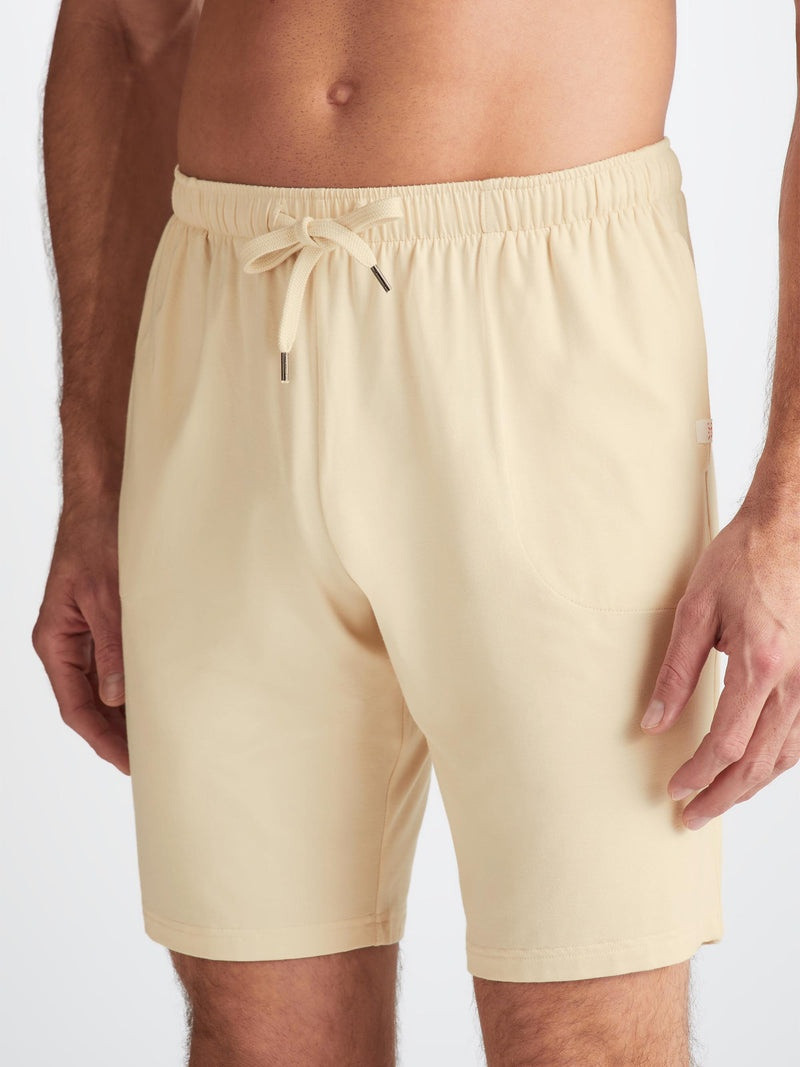 Derek Rose Men's Lounge Shorts Basel Micro Modal Stretch Ecru outlook