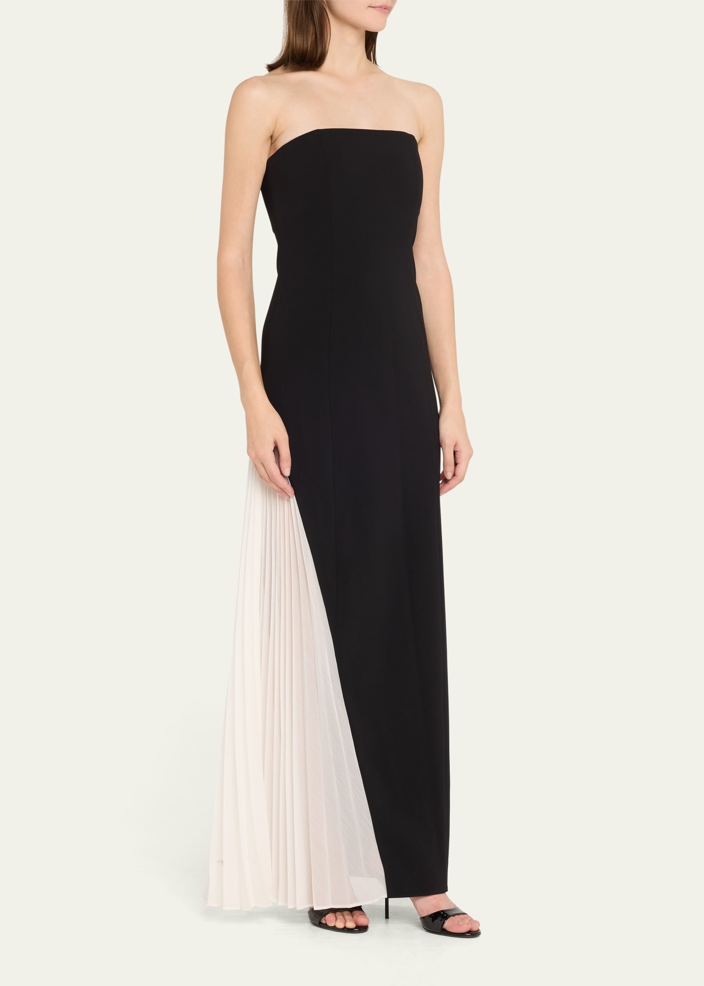 Retha Strapless Maxi Dress with Godet-Pleated Side Panel - 4