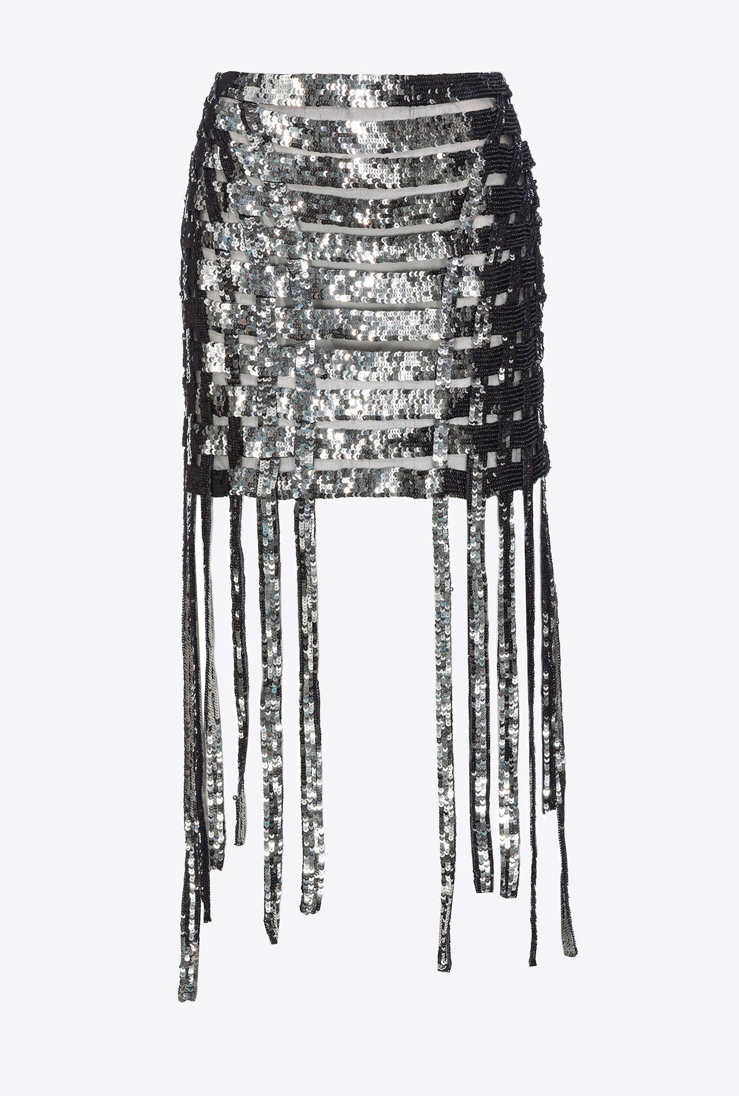 SEQUIN-LACE MINI SKIRT WITH FRINGING - 1