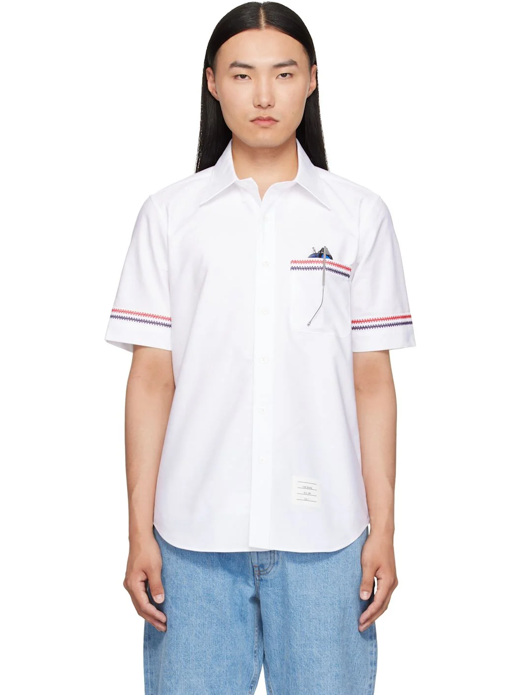 White Straight Fit Oxford Shirt - 1