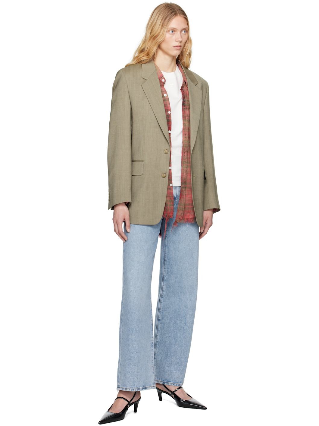 Blue Ribcage Wide Leg Jeans - 4
