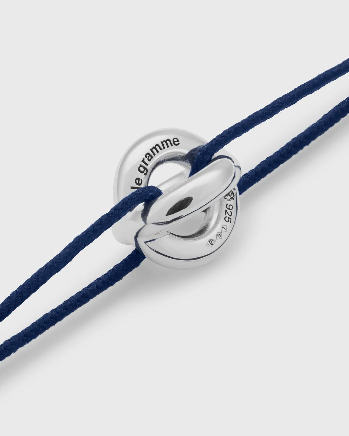 3g polished sterling silver navy entrelacs cord bracelet - 3
