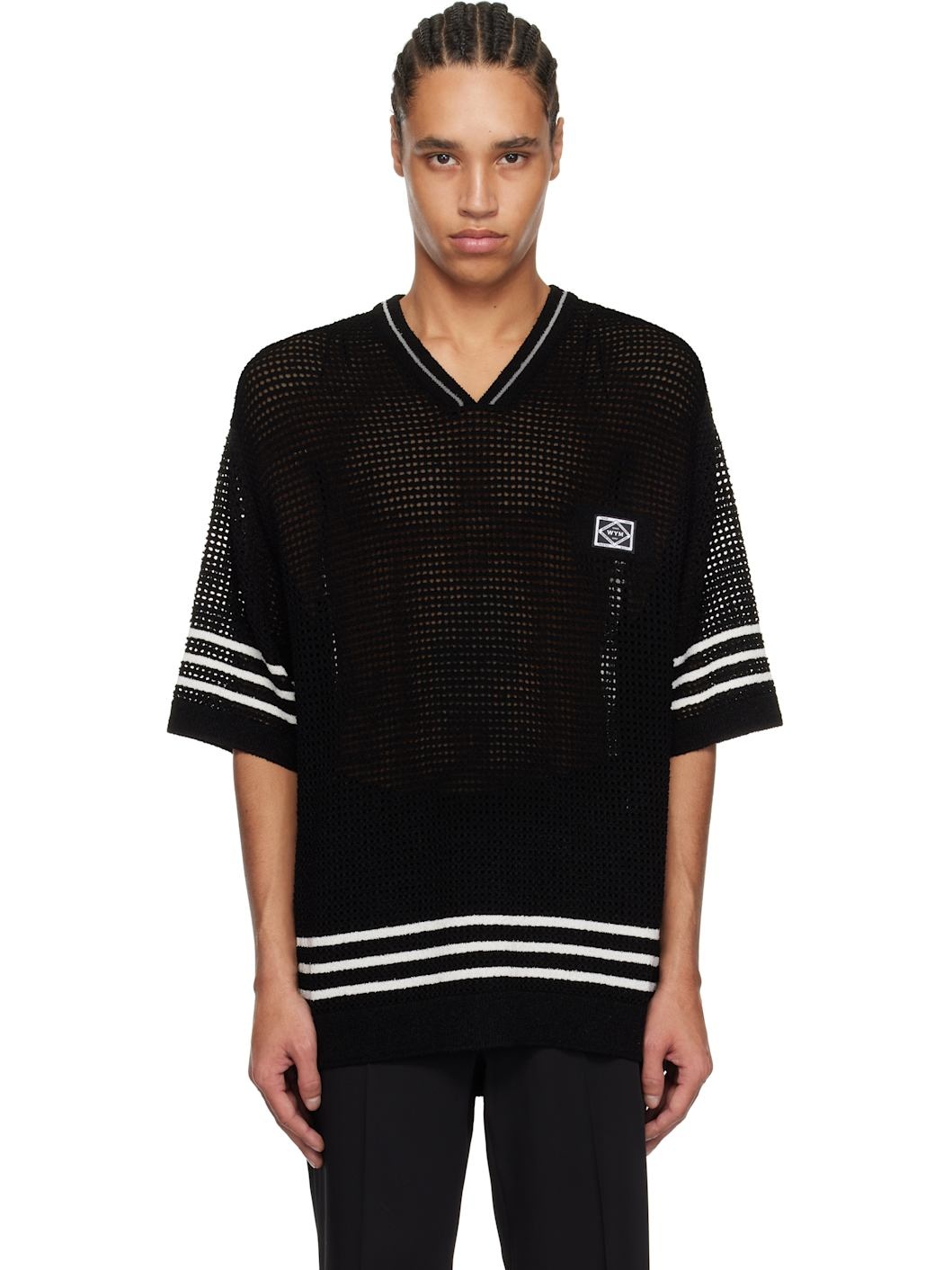 Black V-Neck T-shirt - 1