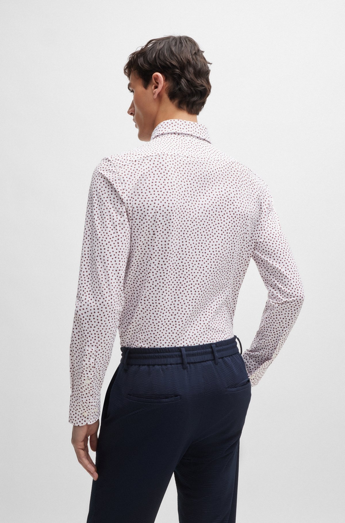SLIM-FIT SHIRT IN PRINTED PERFORMANCE-STRETCH FABRIC - 5