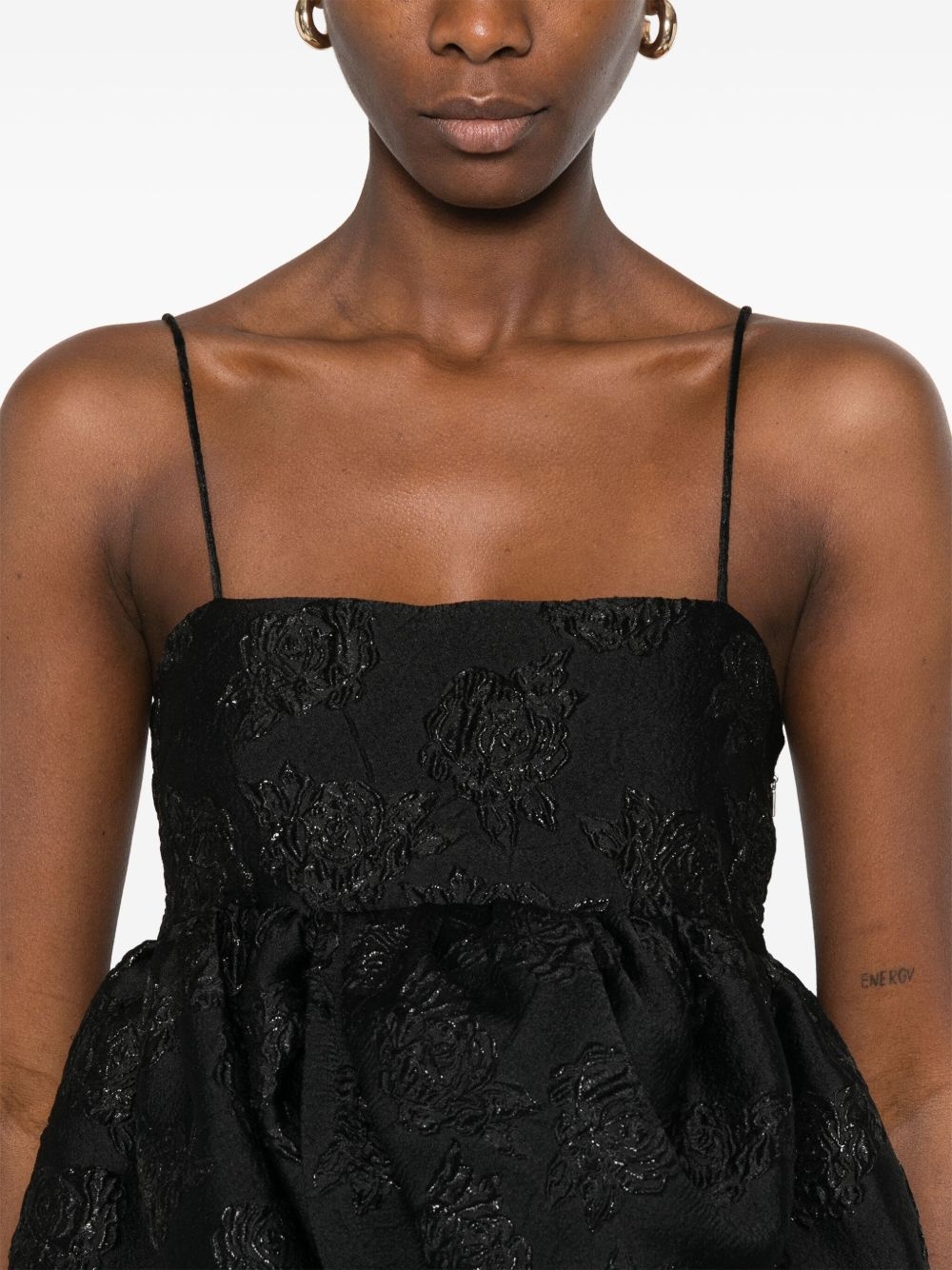 cloqué-effect draped-detailing top - 5