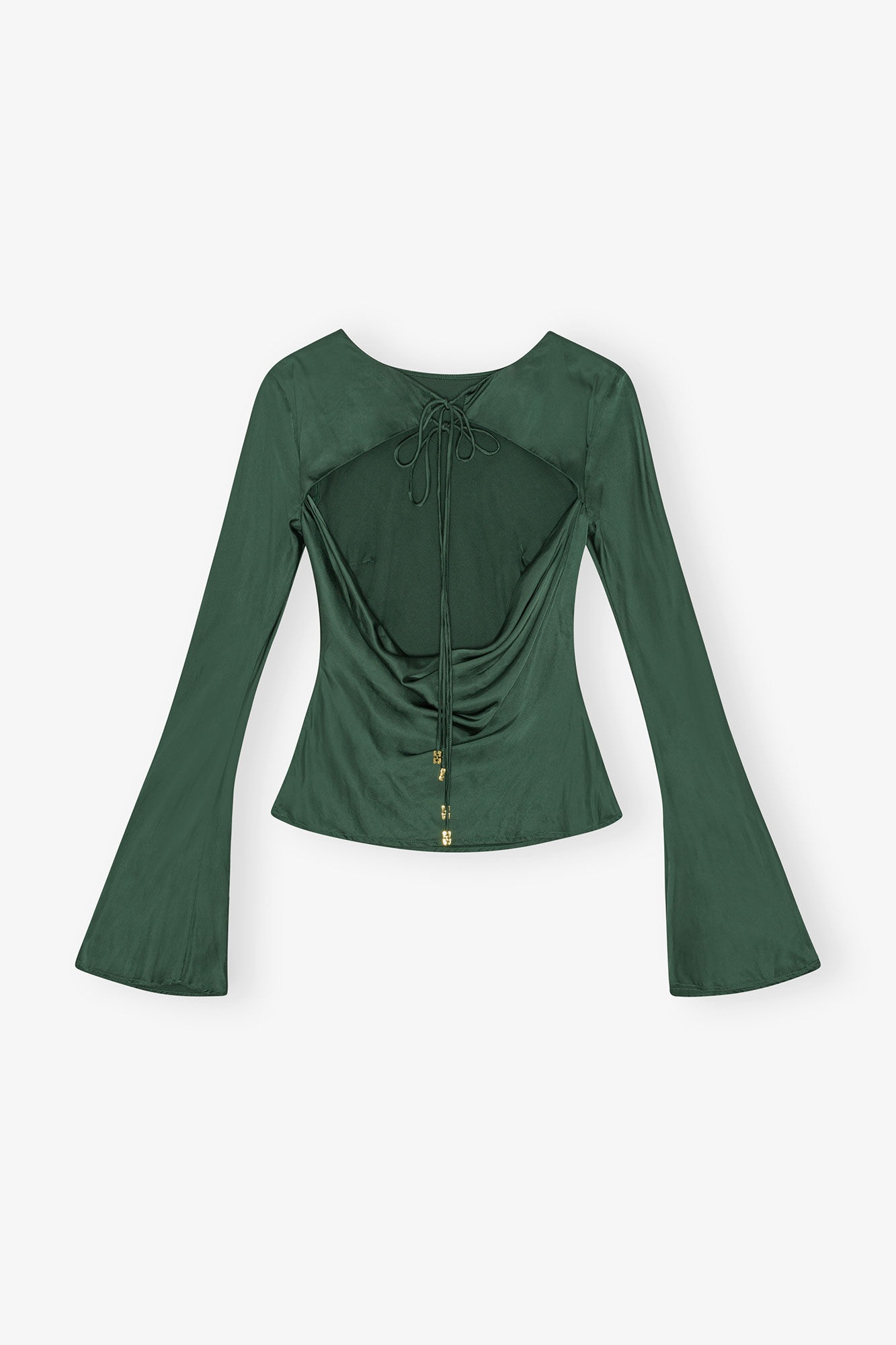 GREEN SATIN BLOUSE - 6