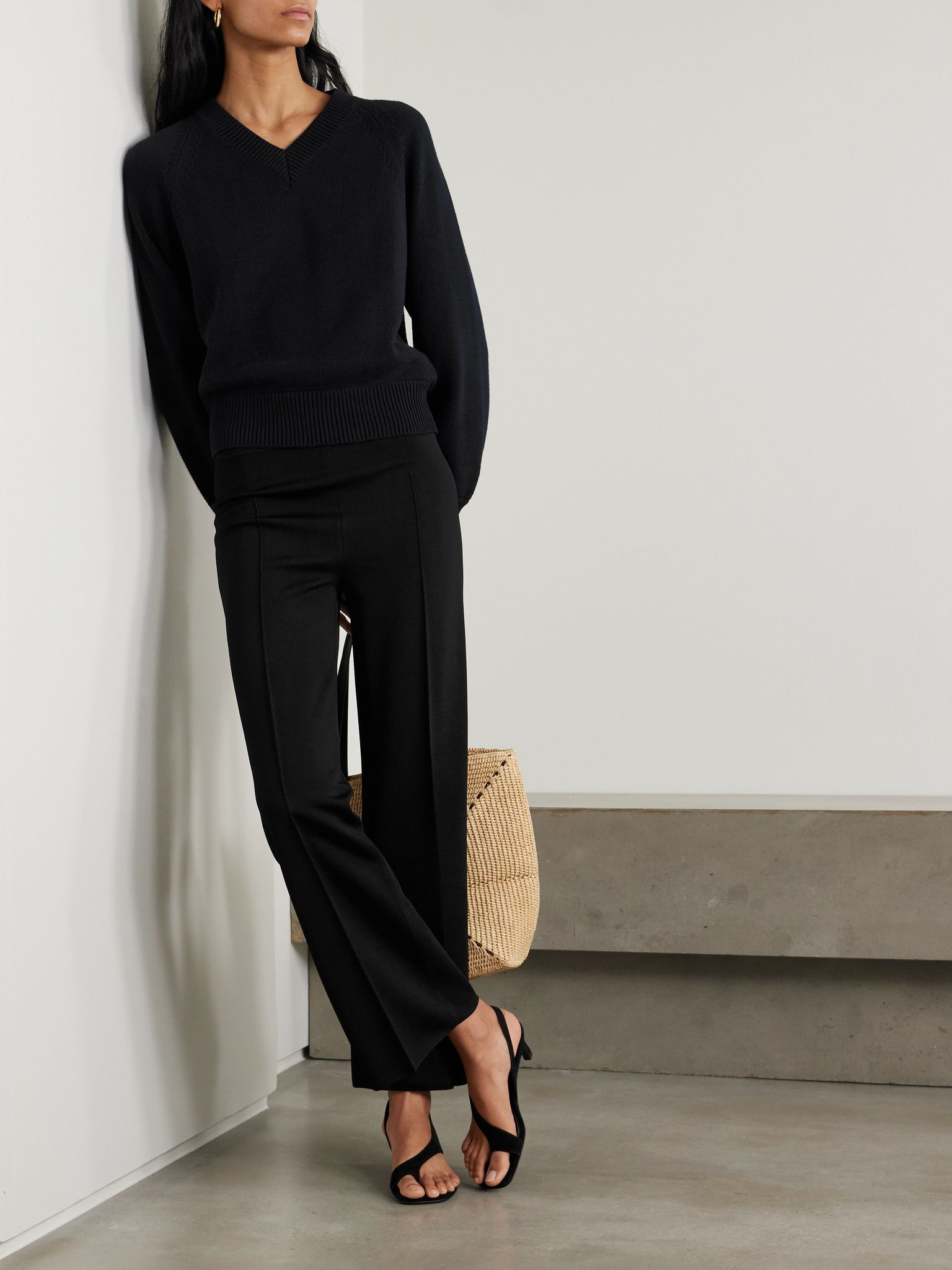 Kick knitted straight-leg pants Black - 2