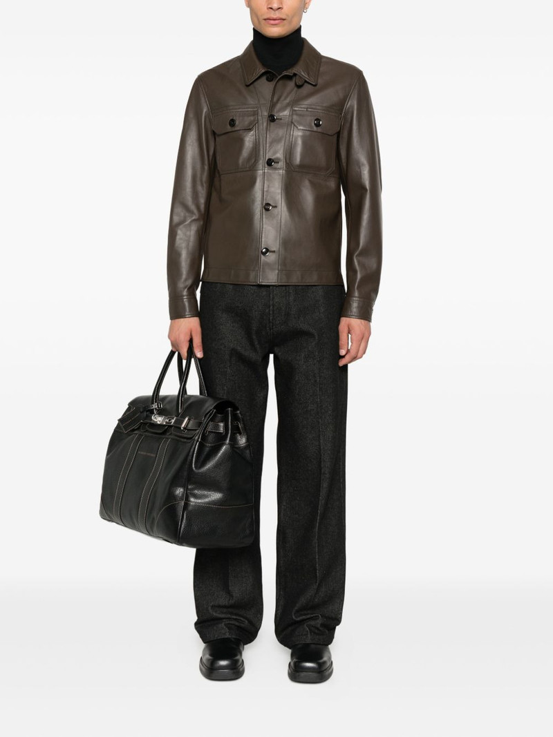TOM FORD oversized leather jacket outlook