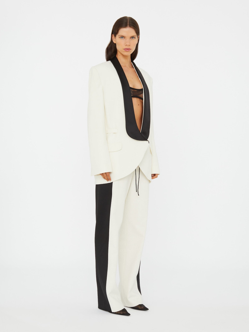 Tuxedo Contrast Silk Blazer 4