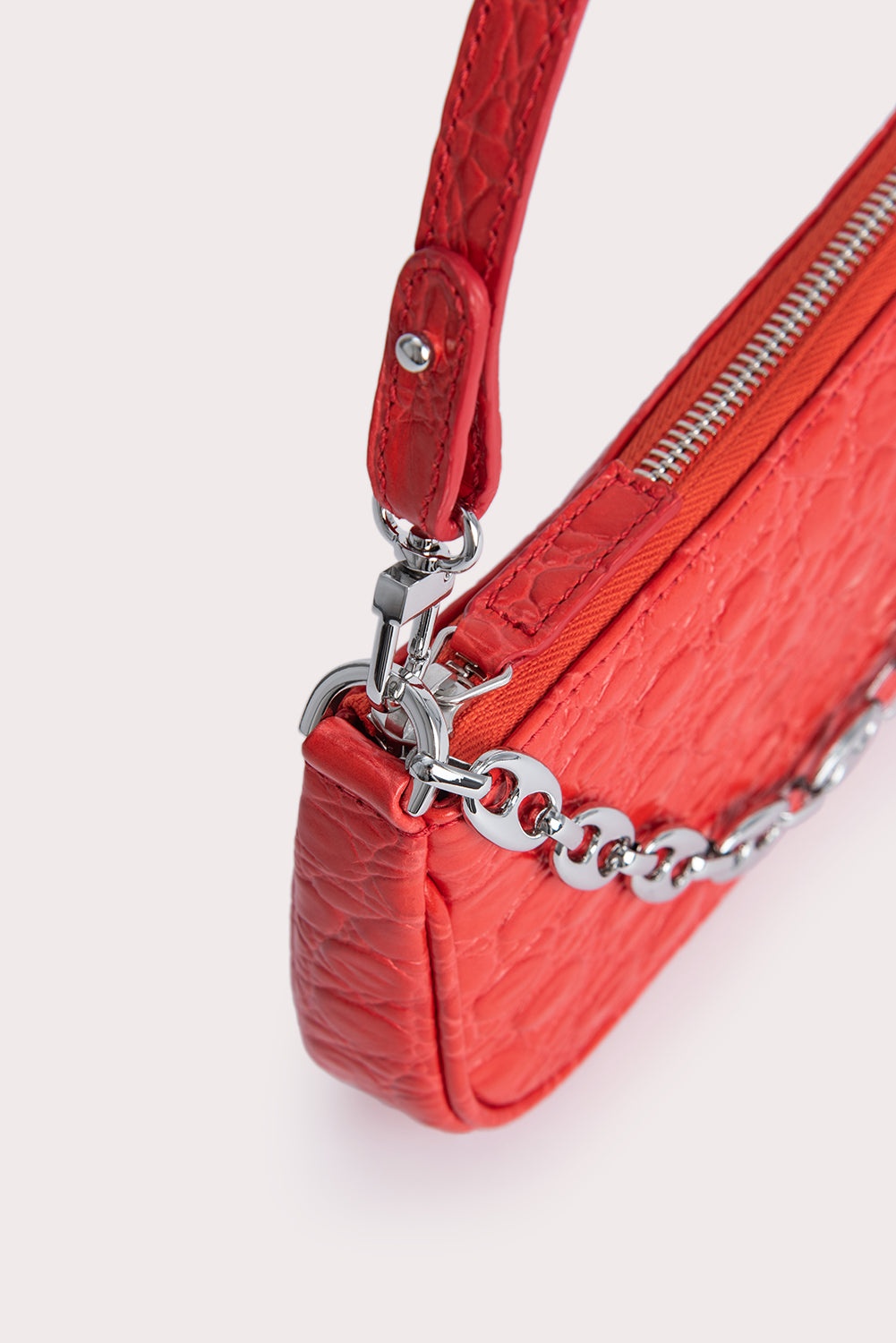 Mini Rachel Flame Circular Croco Embossed Leather - 4