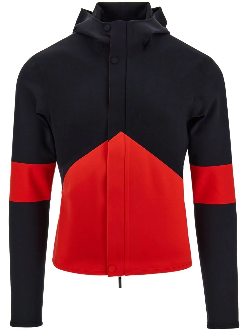 colour-block hooded jacket - 1