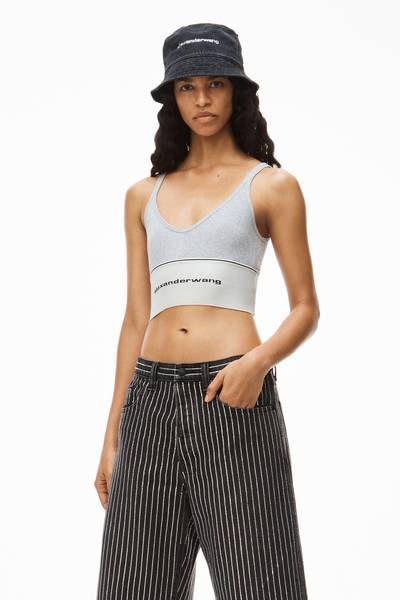 Alexander Wang LOGO ELASTIC BRA IN RIBBED JERSEY outlook