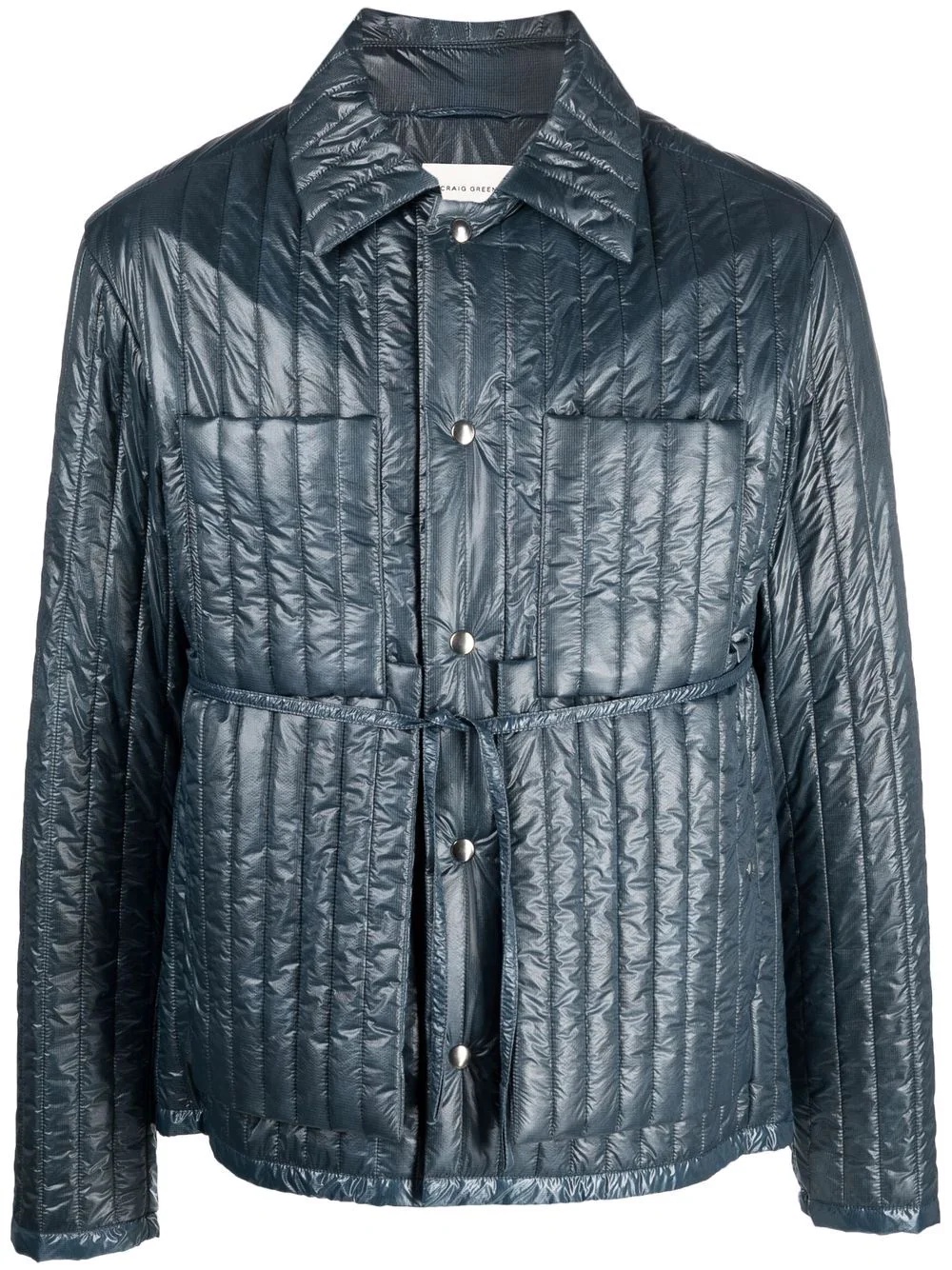 Skin metallic-effect quilted shirt jacket - 1