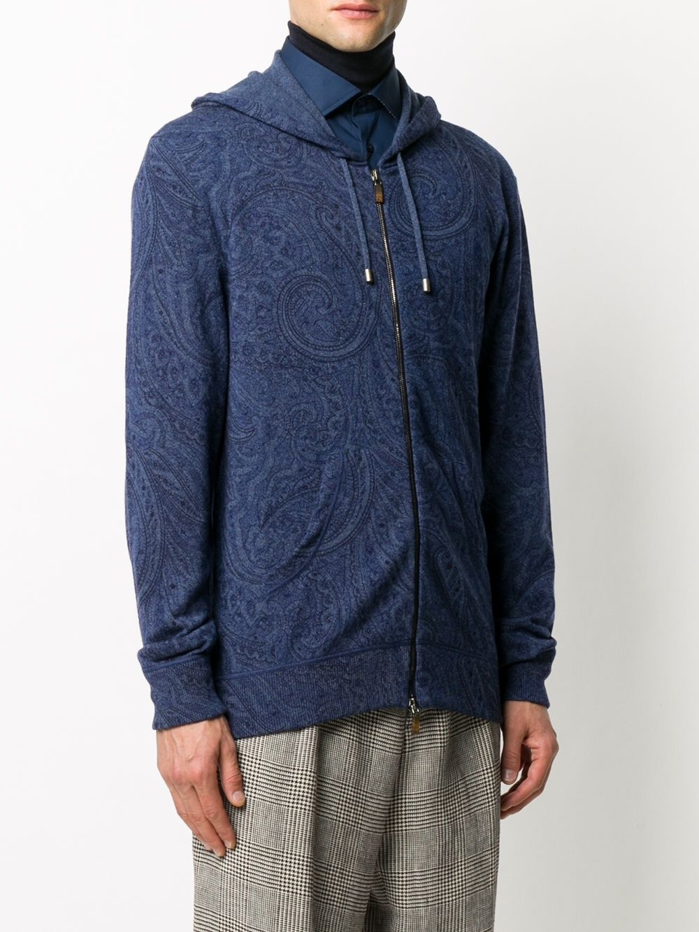 paisley-print zipped hoodie - 3