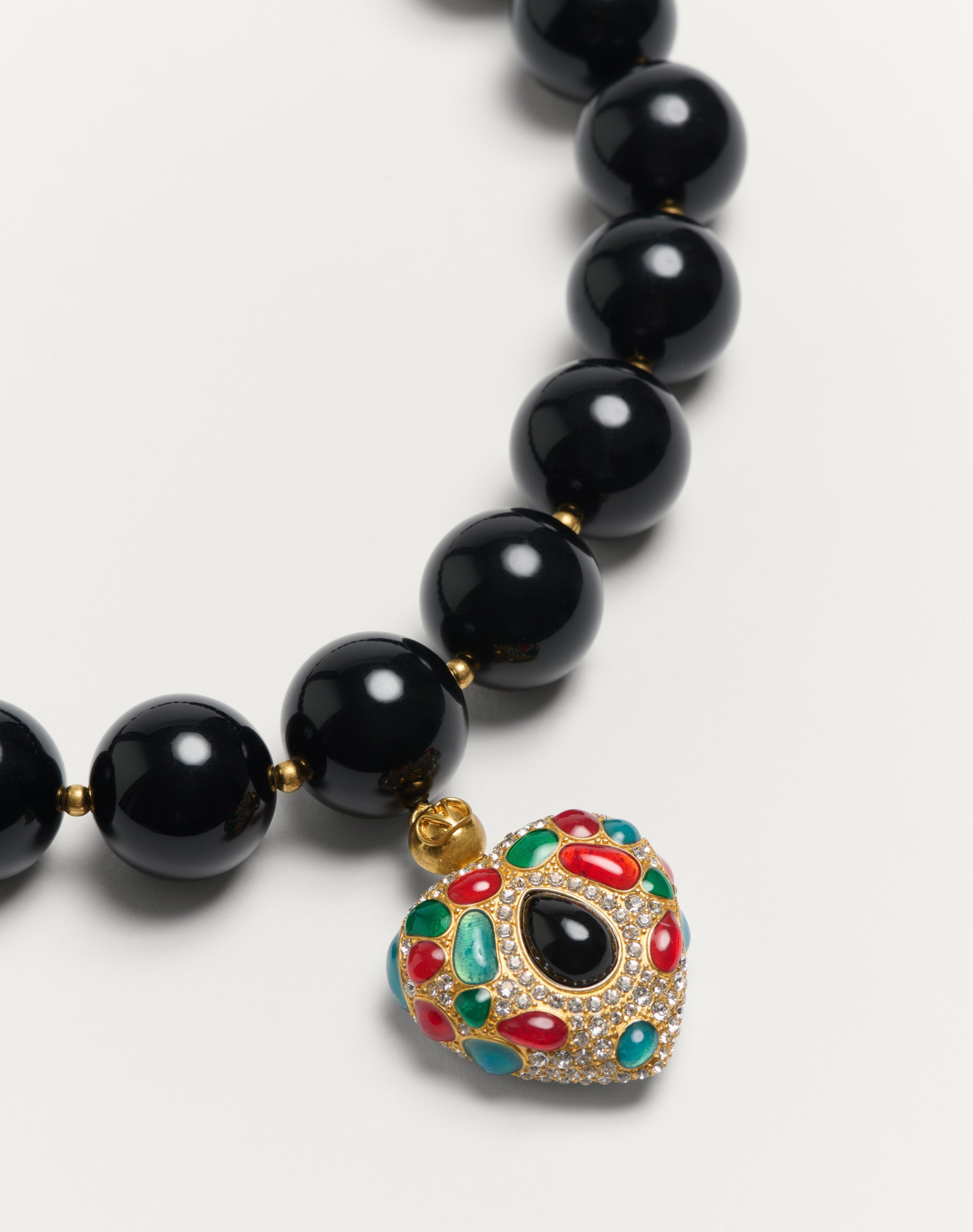 VALENTINO GARAVANI COEUR ROYAL NECKLACE IN METAL, RESIN, ENAMEL AND SWAROVSKI® CRYSTALS - 2