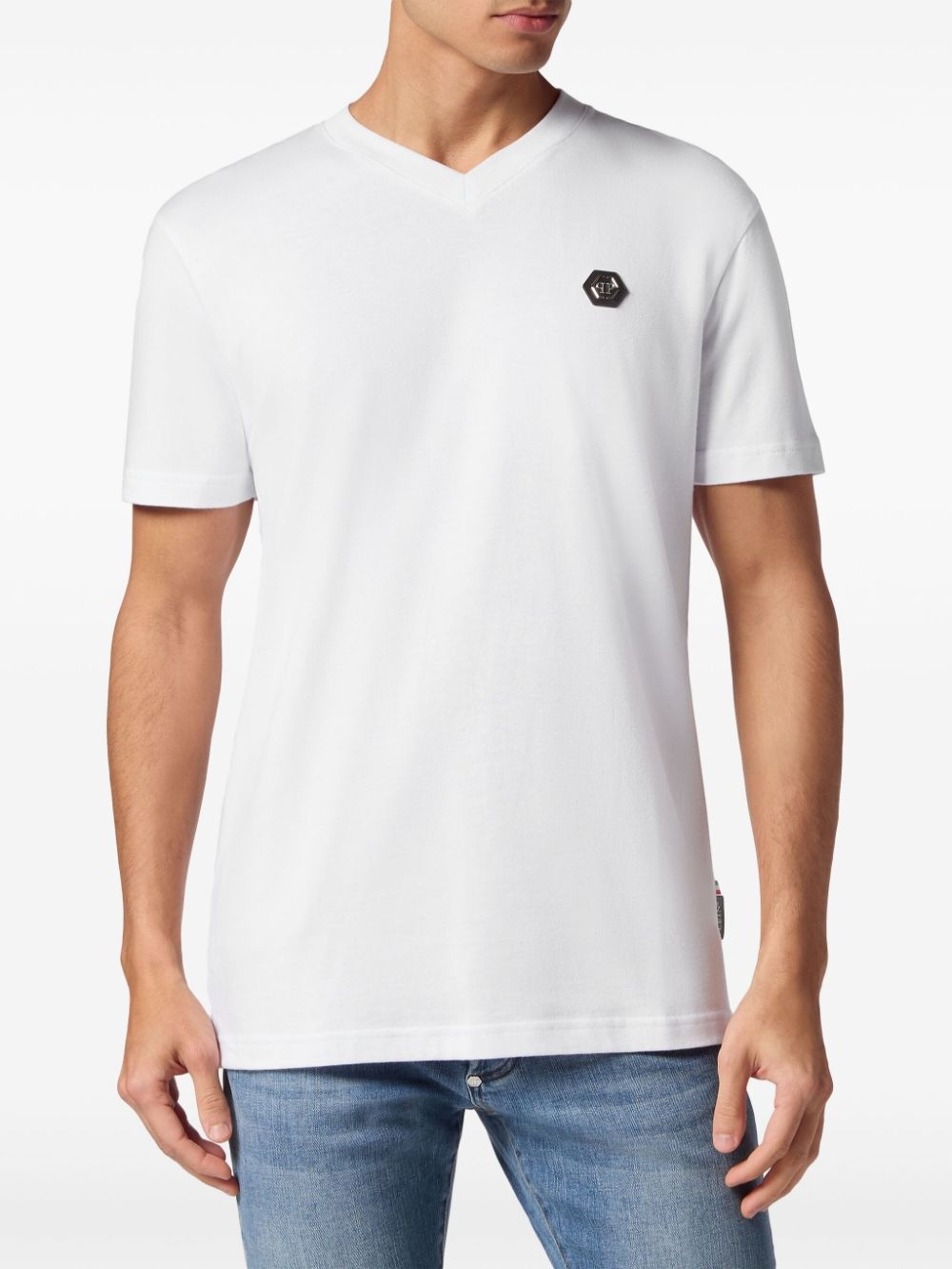 Gothic Plein-print V-neck T-shirt - 2