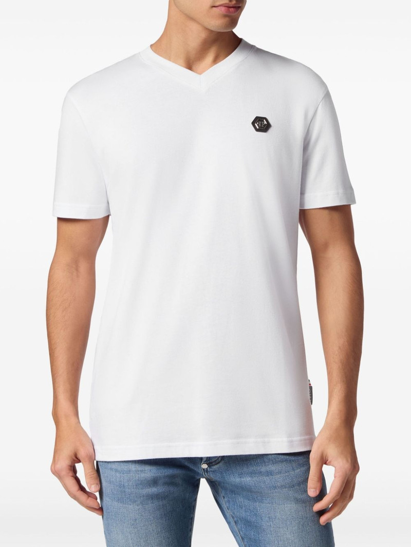 PHILIPP PLEIN Gothic Plein-print V-neck T-shirt outlook