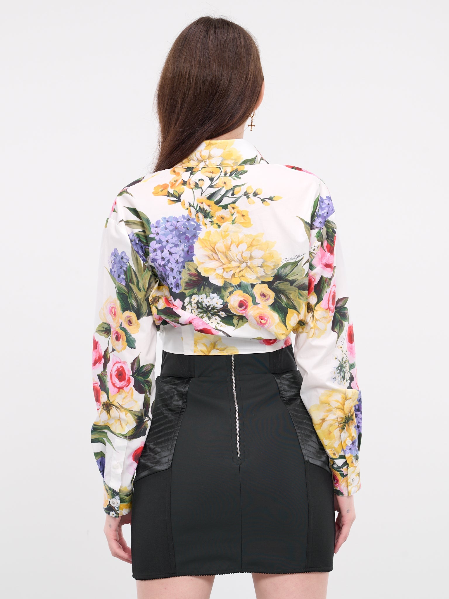 Garden Print Pussy-Bow Shirt - 3
