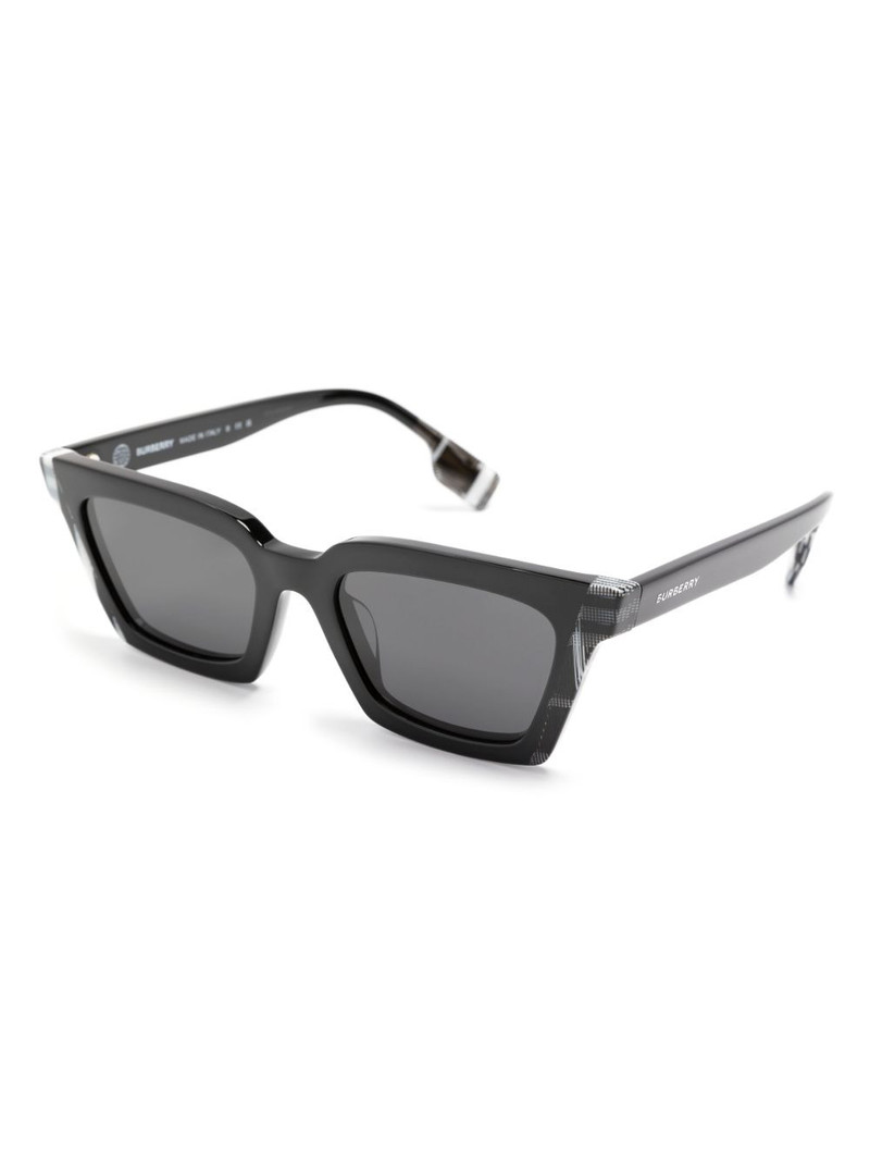Burberry engraved-logo rectangle-frame sunglasses outlook