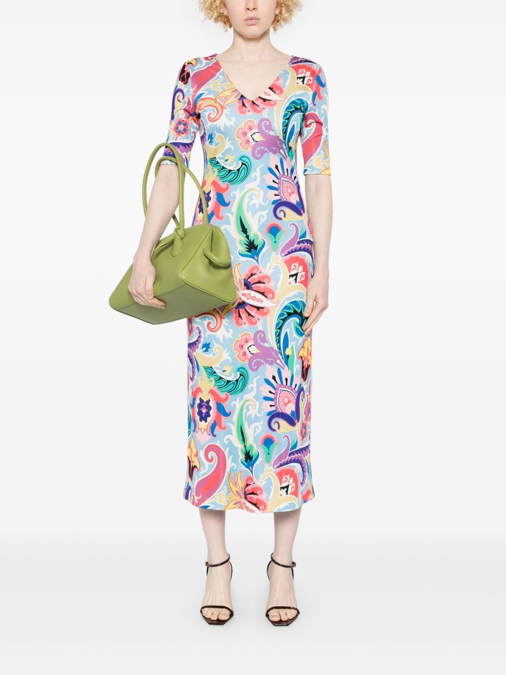 paisley midi dress - 2