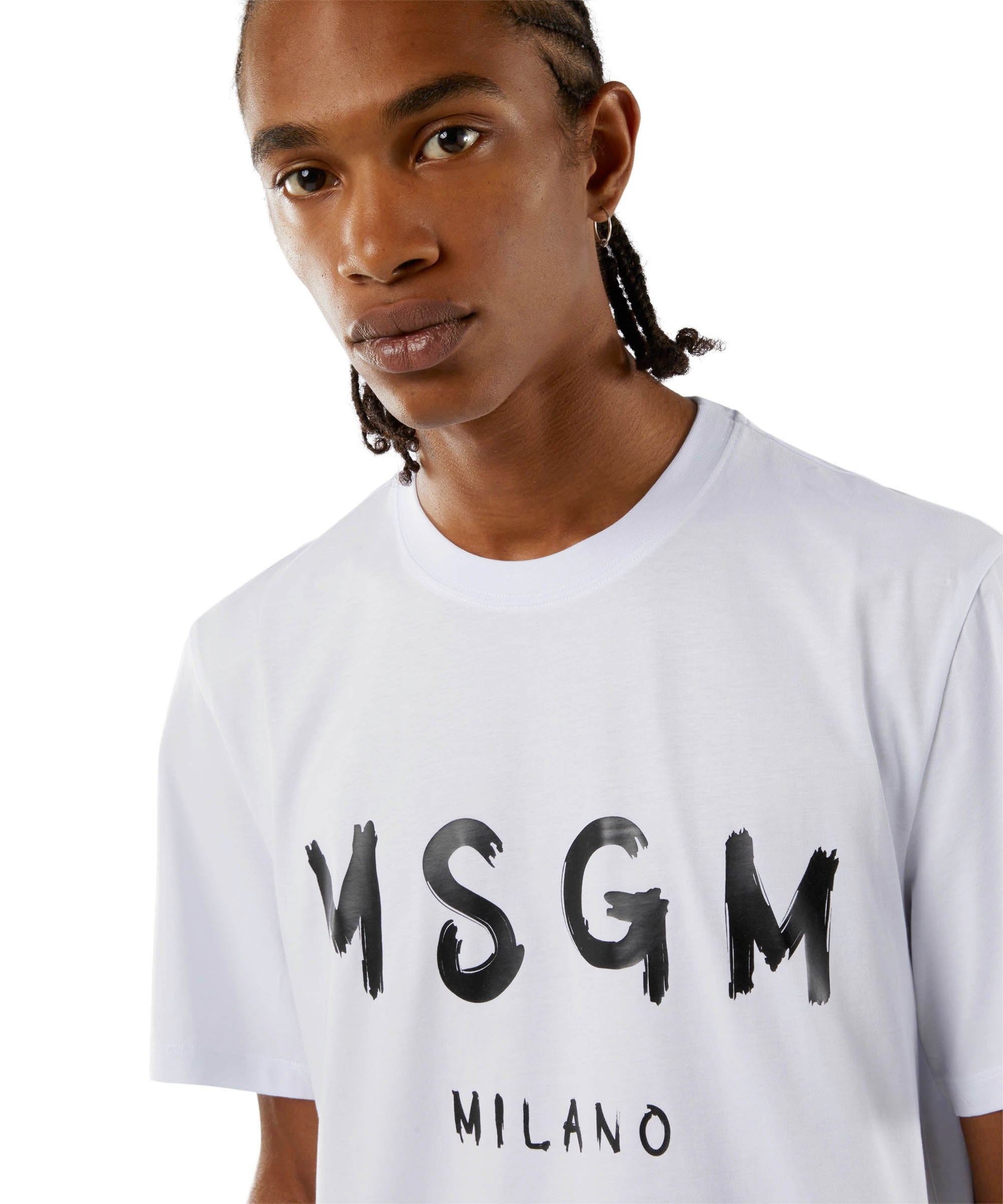 Cotton T-shirt with brushed logo - 5